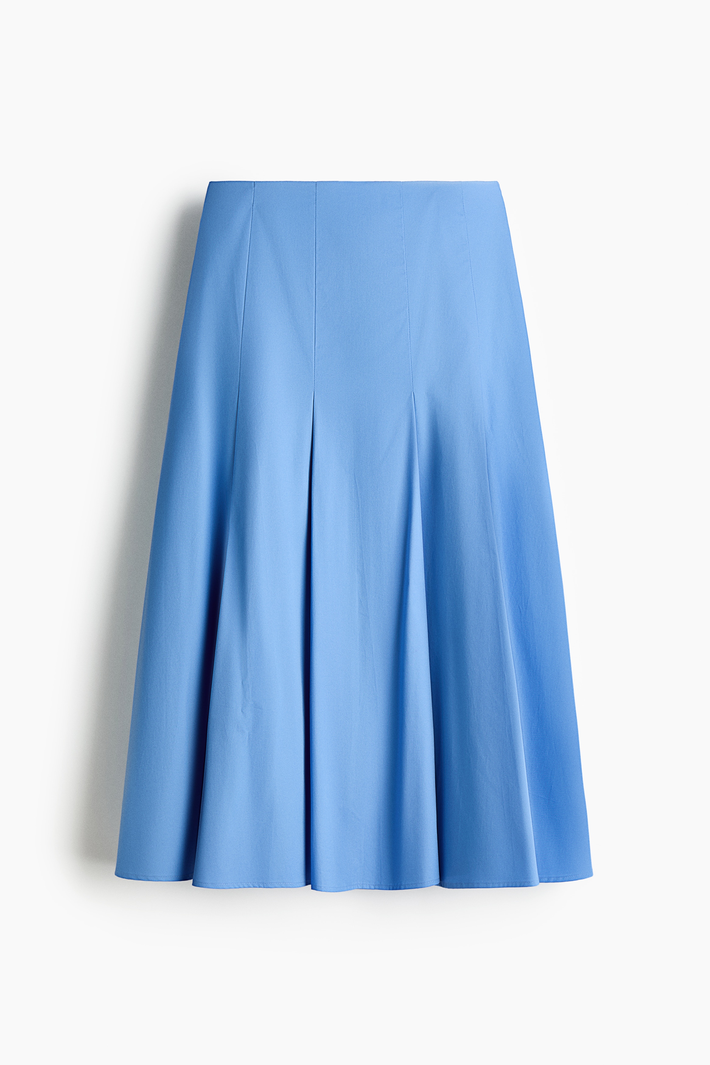Pleated poplin skirt - Blue