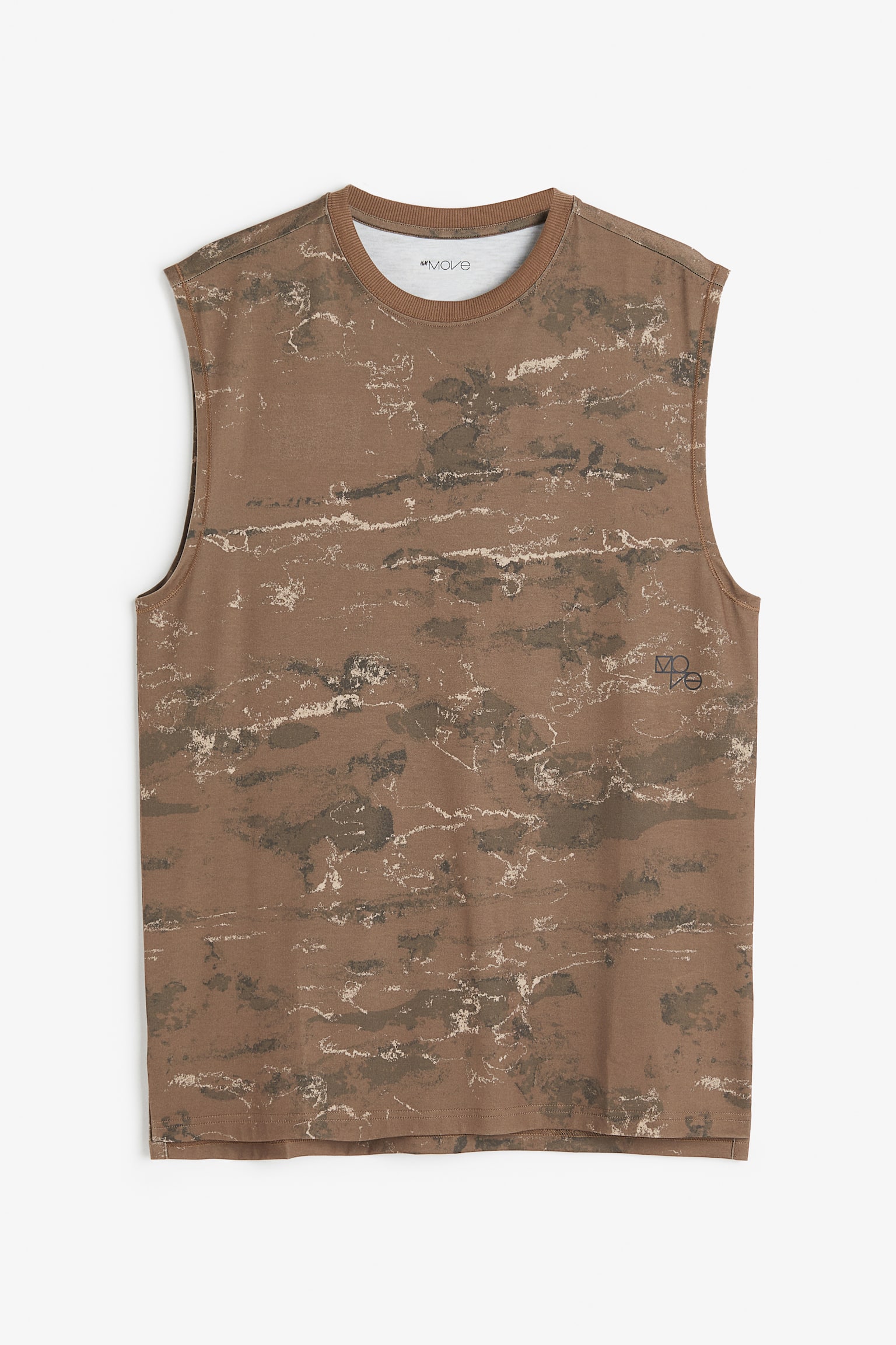 Loose Fit Sports vest top in DryMove™ - Brown/Patterned - 1