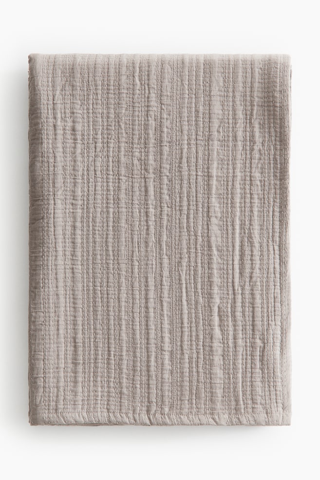 Cotton Muslin Bedspread - Taupe/Light beige/Dusty taupe - 1