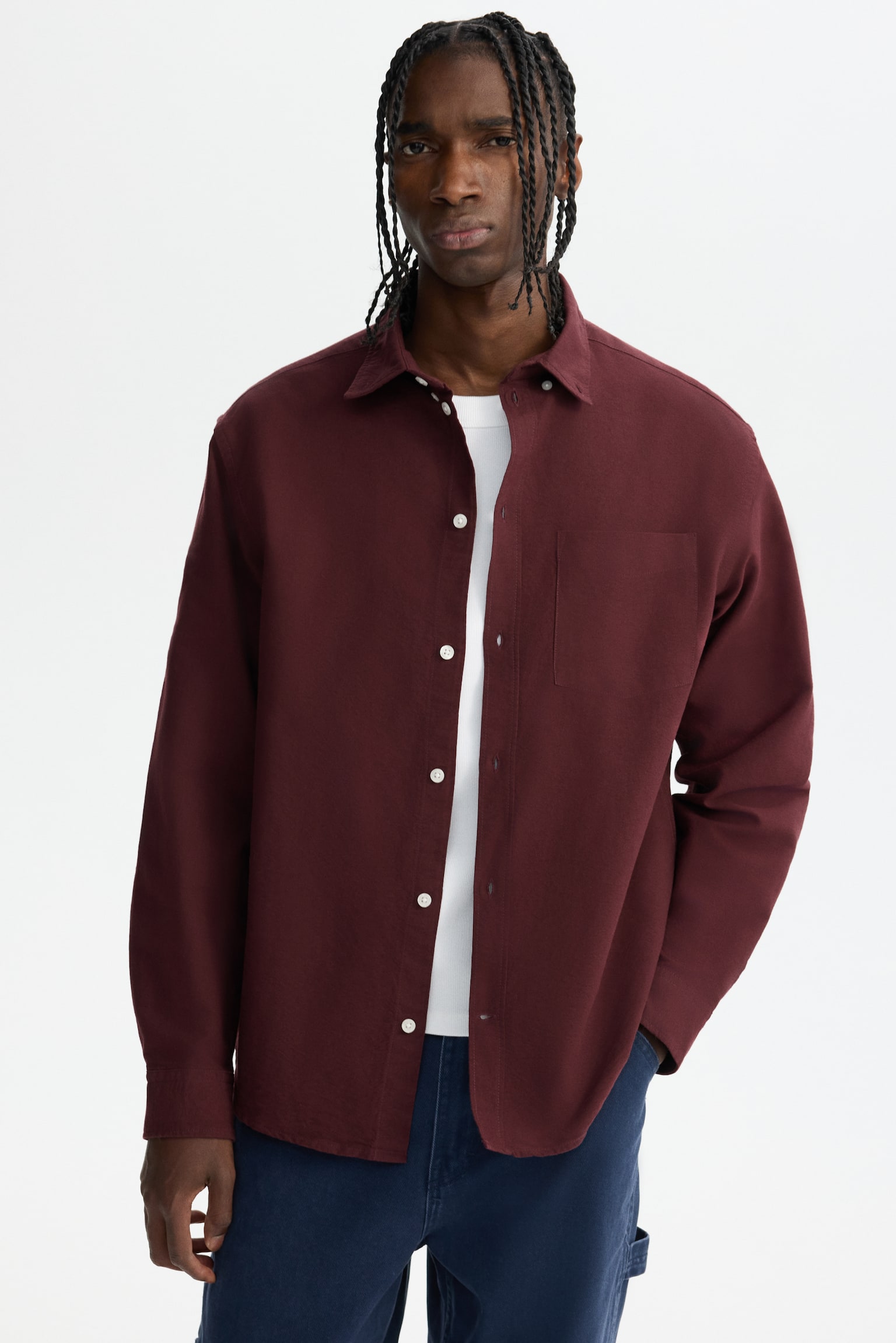 Áo sơ mi Oxford Regular Fit - Màu đỏ rượu/Màu trắng/Kẻ màu be/Màu đen - 6