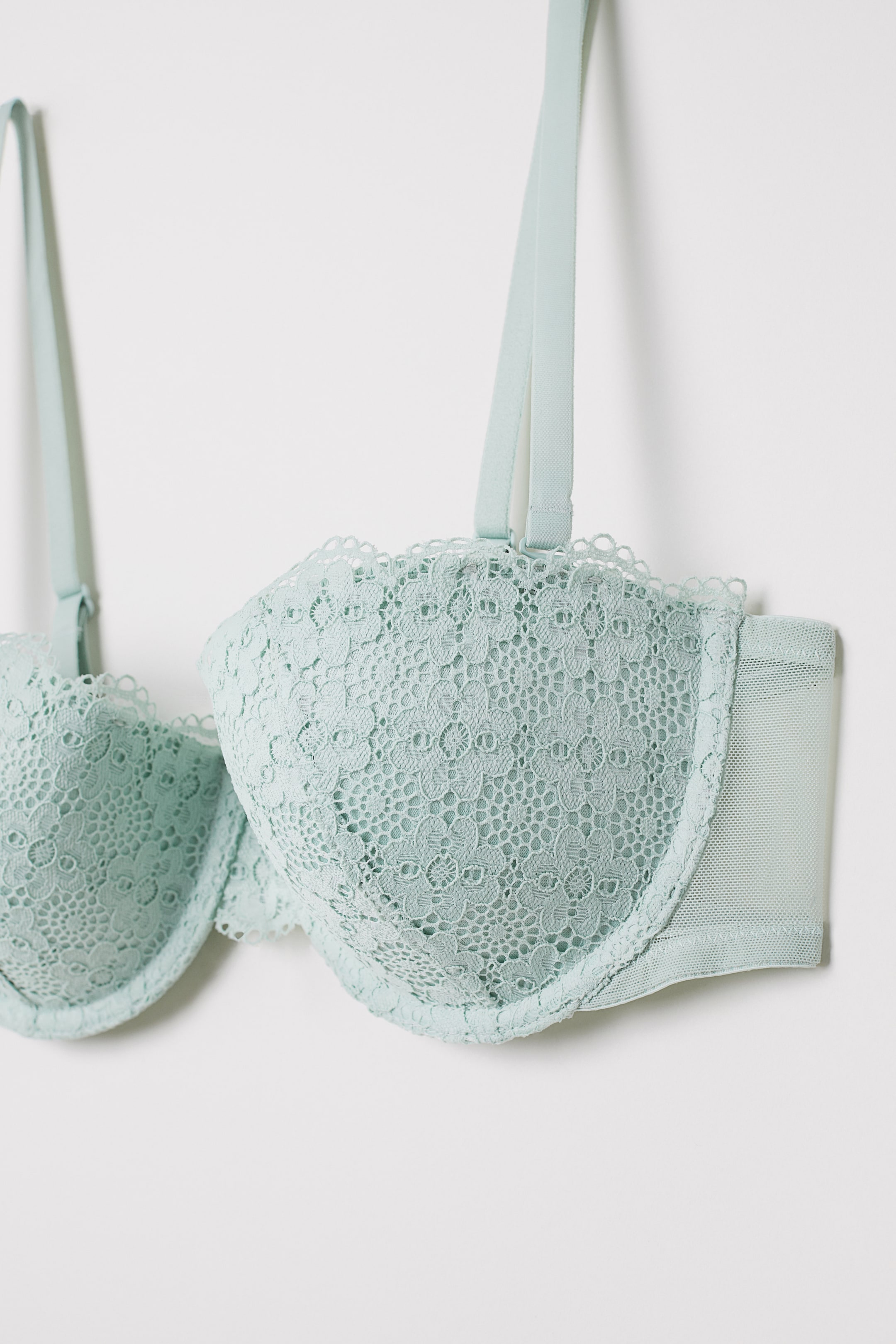 View larger image: Padded Balconette Bra - Dusky green - Ladies | H&M US 2
