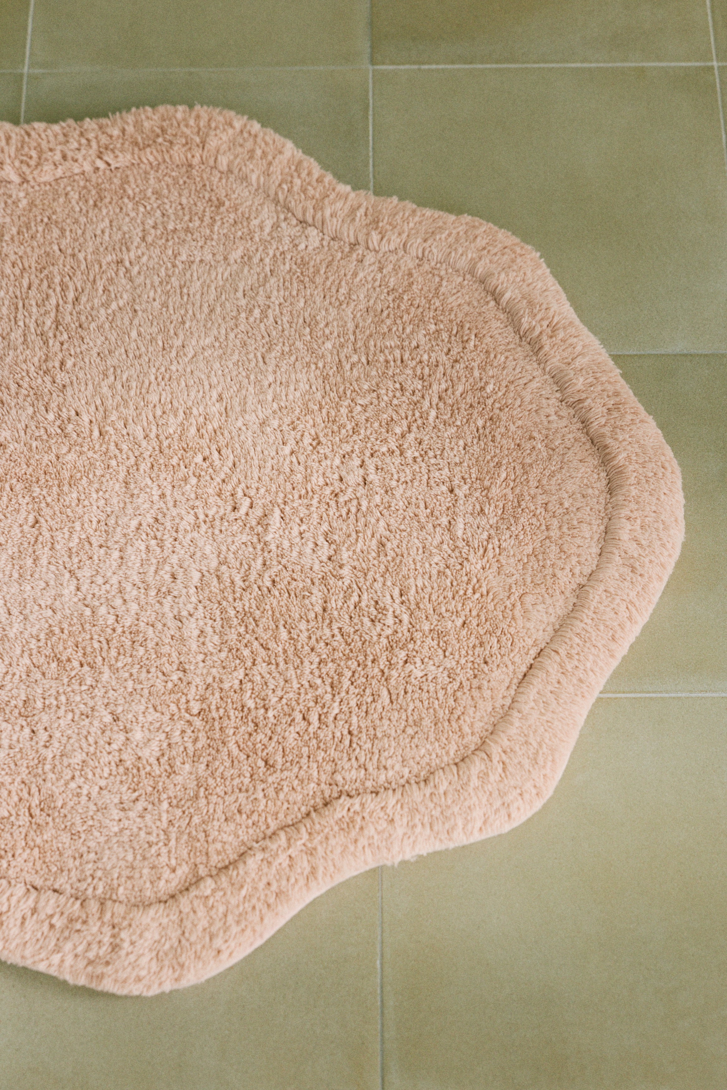 Tufted Cotton Bath Mat - Powder pink/Taupe