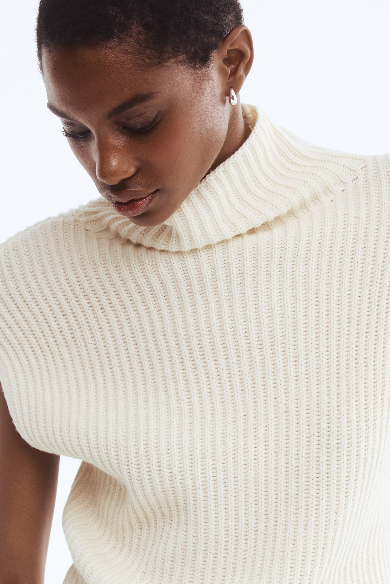 Wool-Blend Mock Turtleneck Sweater Vest - image 2