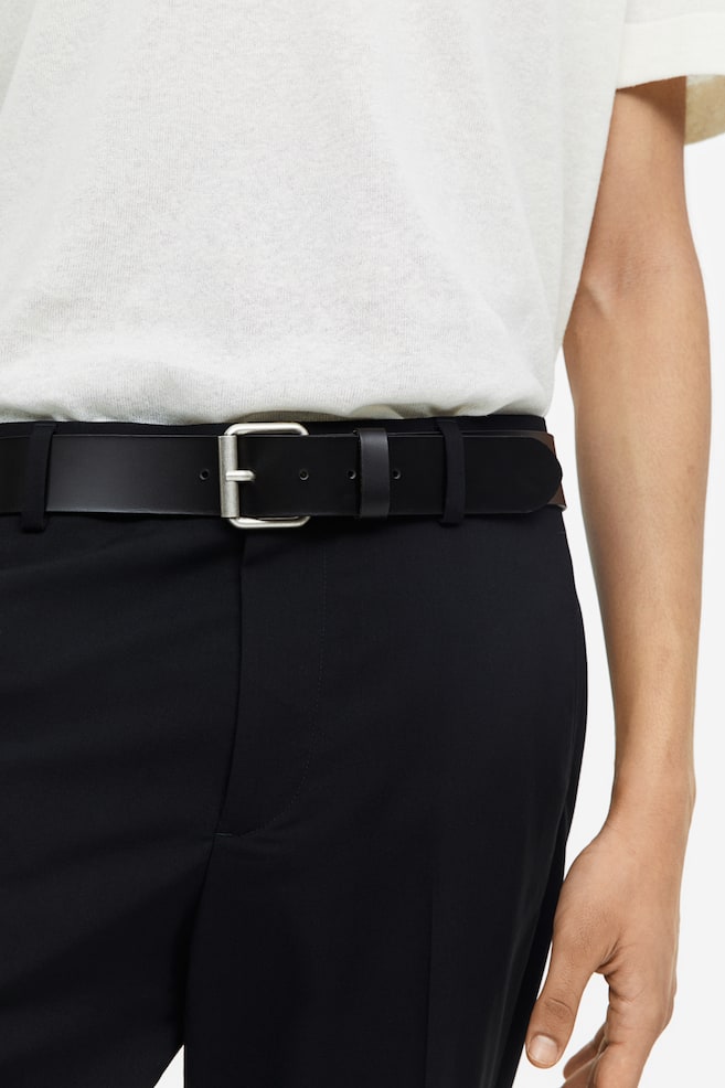 Leather belt - Black/Brown - 3