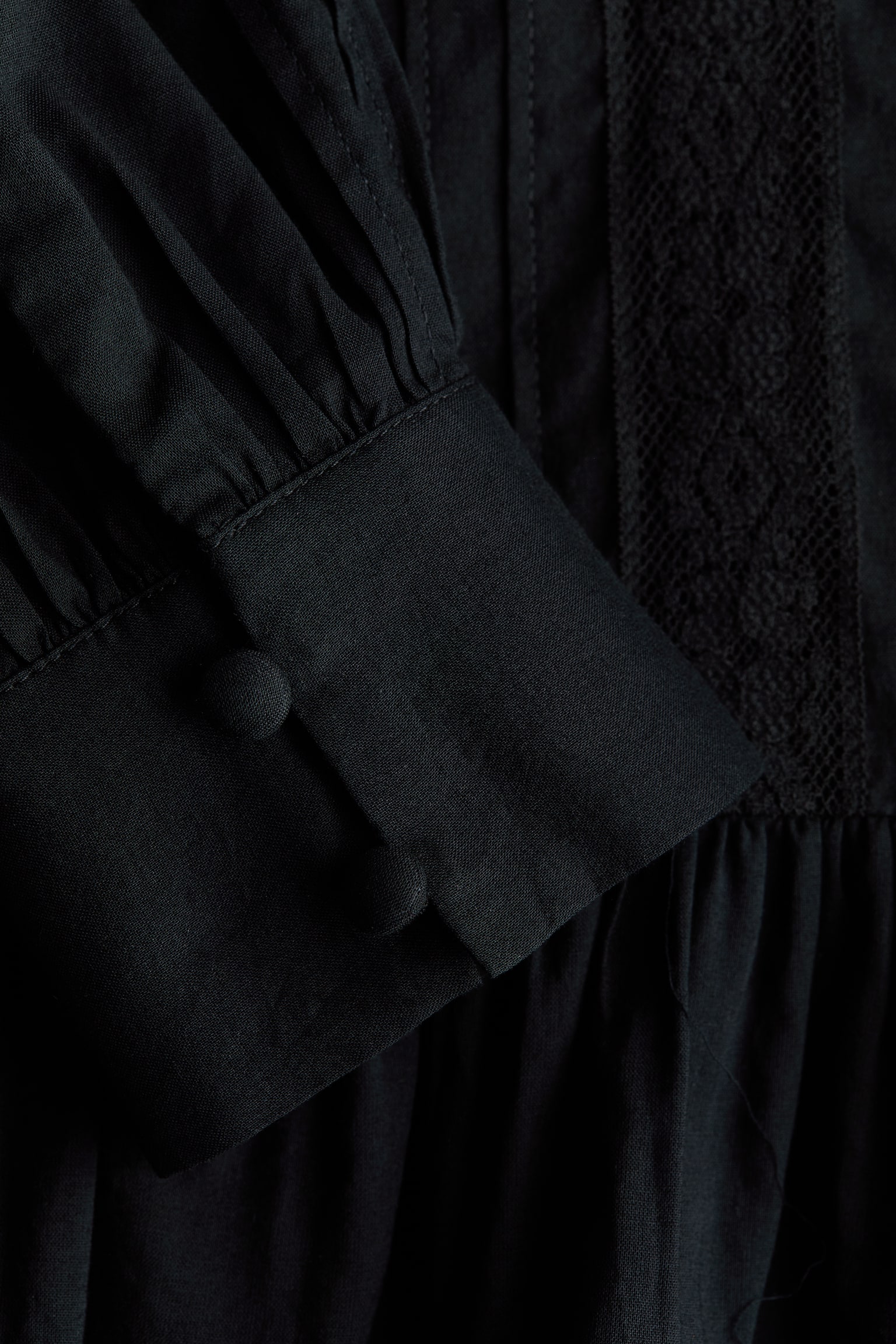 Женская блузка H&M Cotton Peplum Blouse, цвет: Чёрный — фото 7