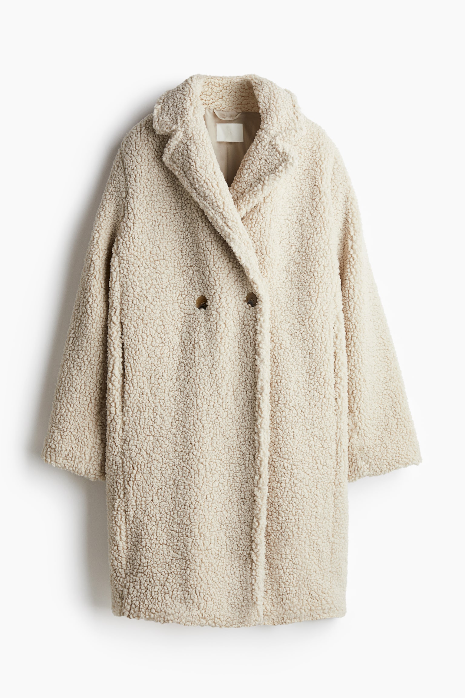 Pile coat - Light beige/Dark mole/White - 2