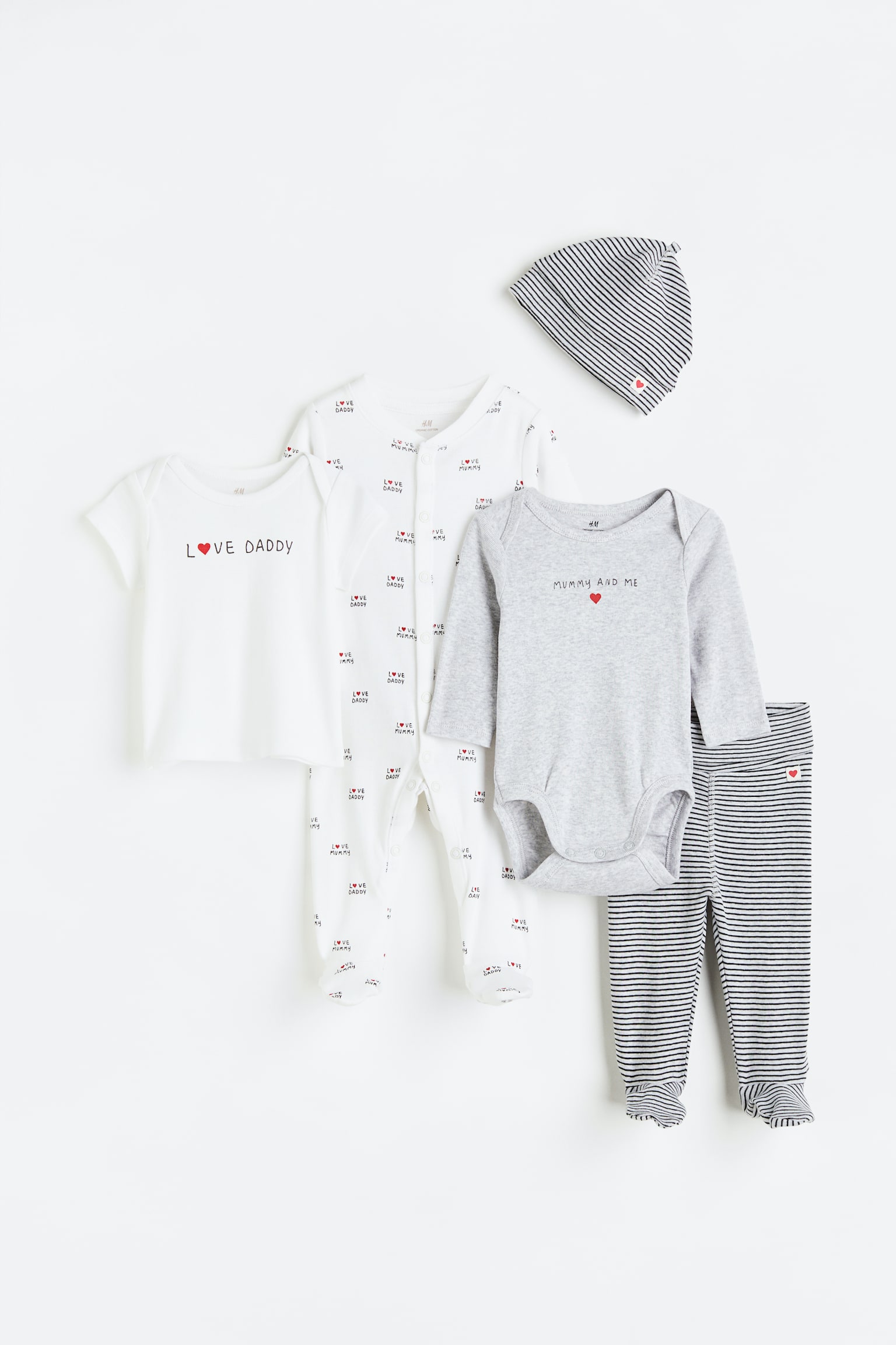 5-piece Gift Set - Light grey marle/I Love/Natural white/Born 2022 - 1