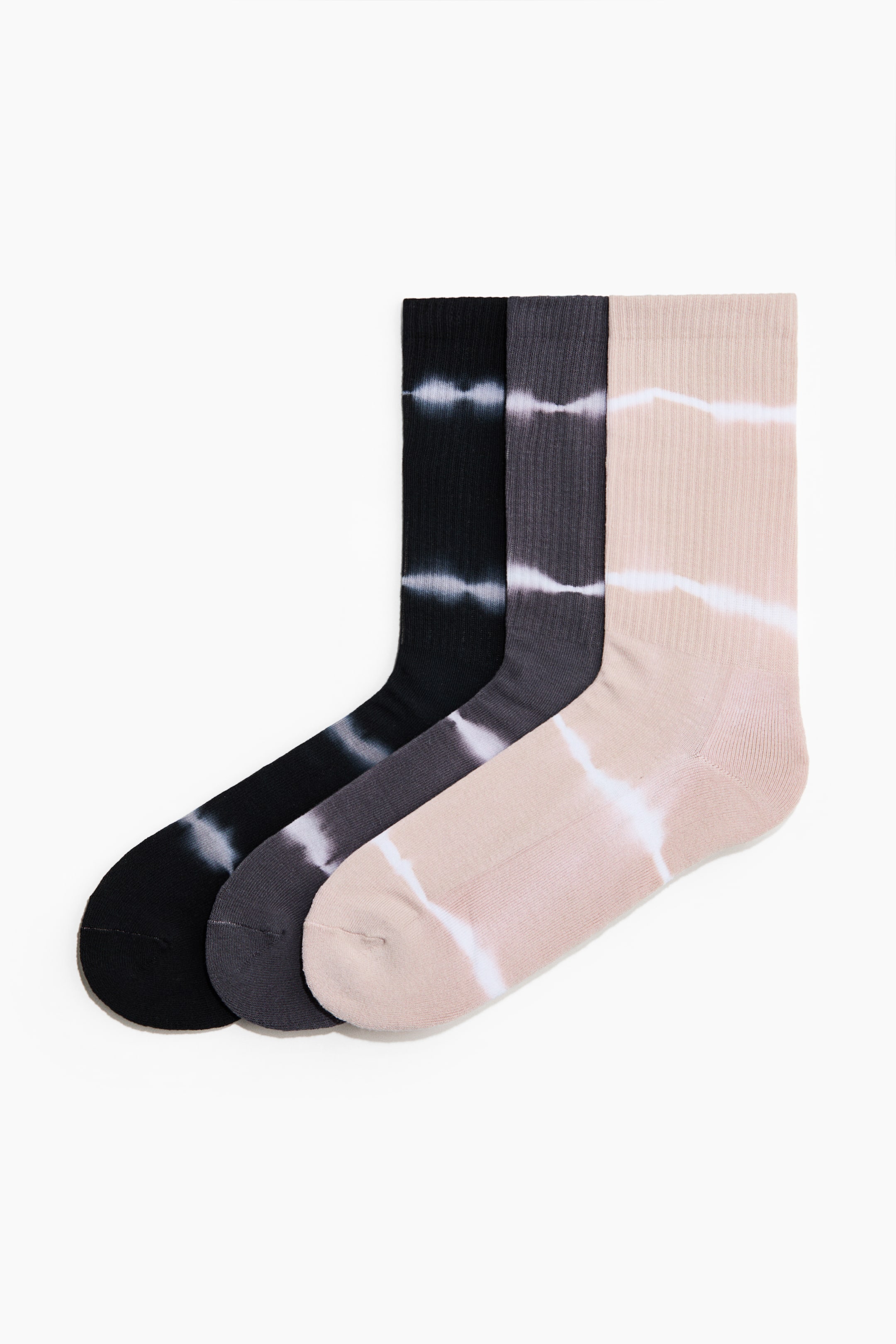 Größeres Bild anzeigen: 3er-Pack Socken mit Batikmuster - Schwarz/Batikmuster - Men | H&M AT 1
