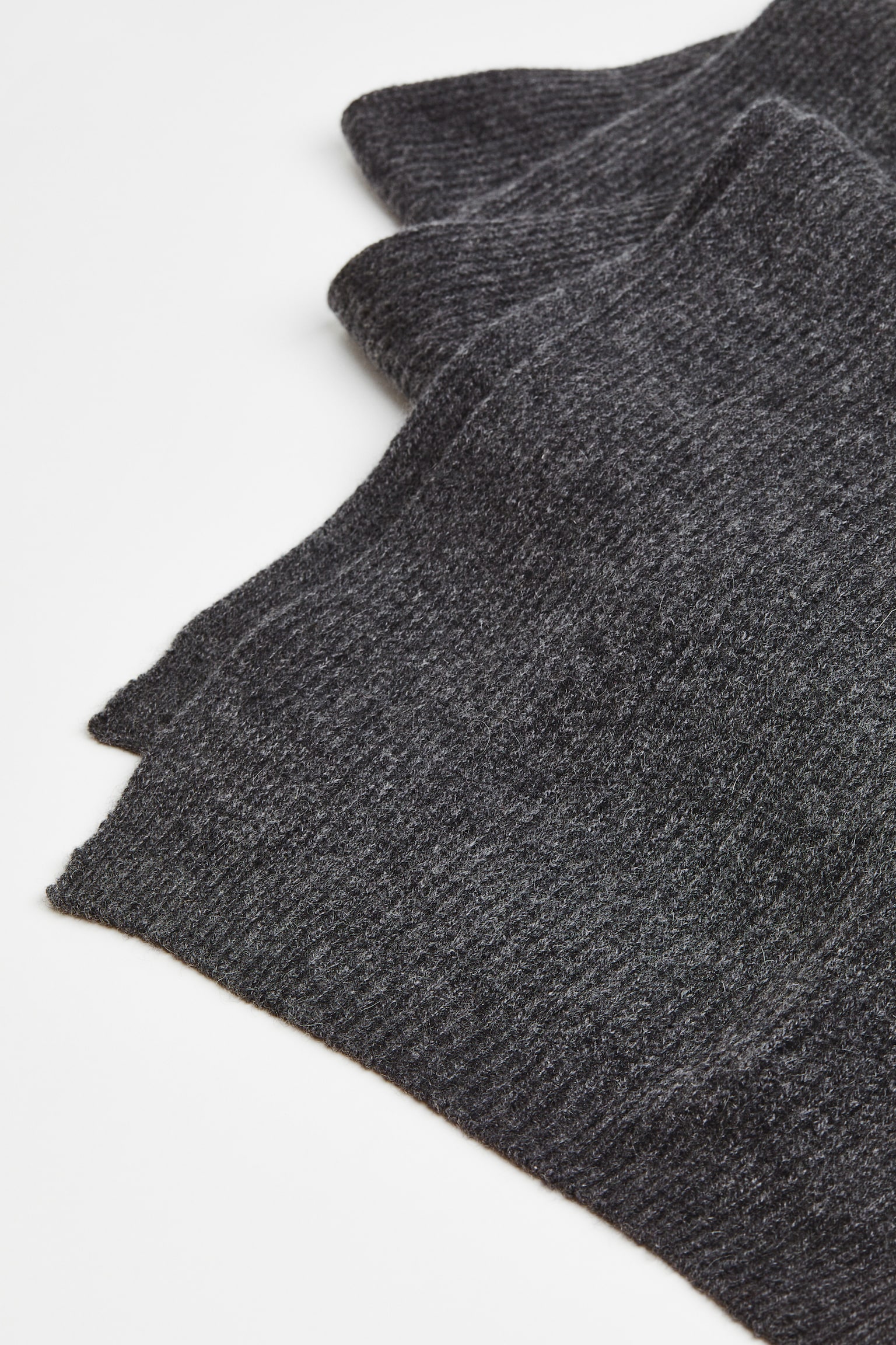 Rib Cashmere Scarf - Dark grey marle/Black/Grey marle/Beige/Dark blue - 2