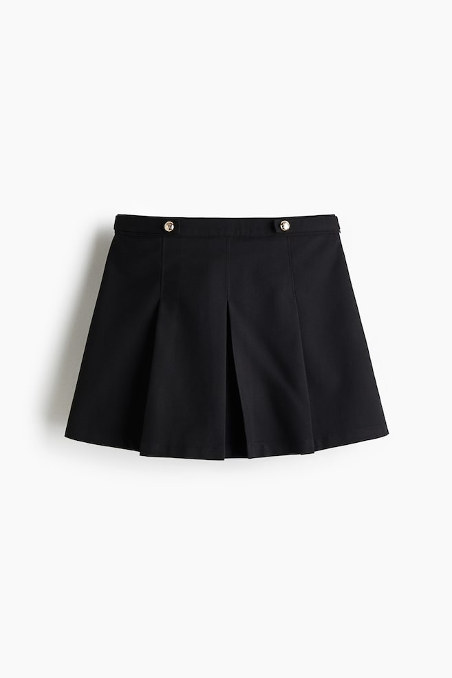 Pleated skort - Black/Brown - 1