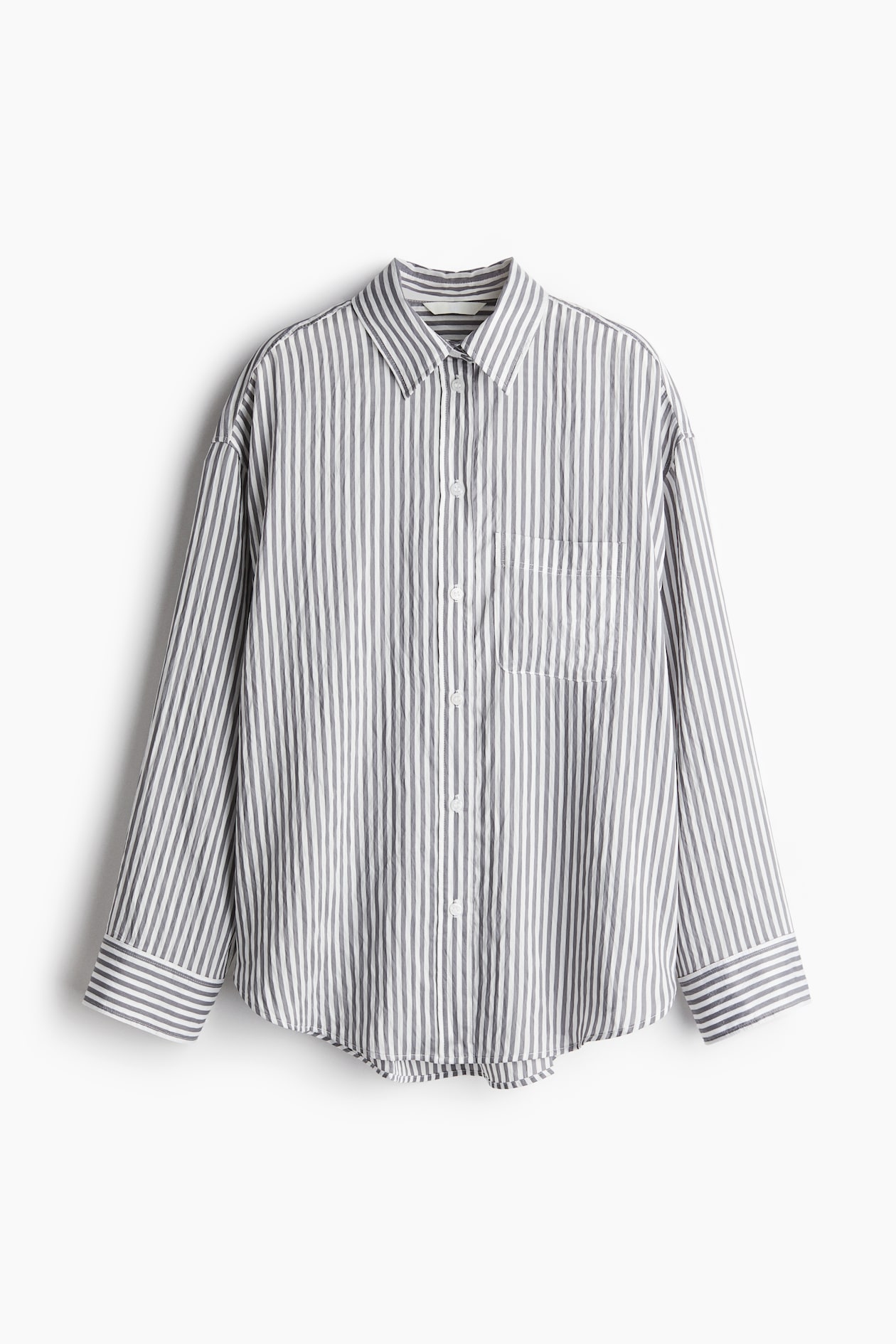 Oversized shirt Grey/White striped Ladies H&M IN