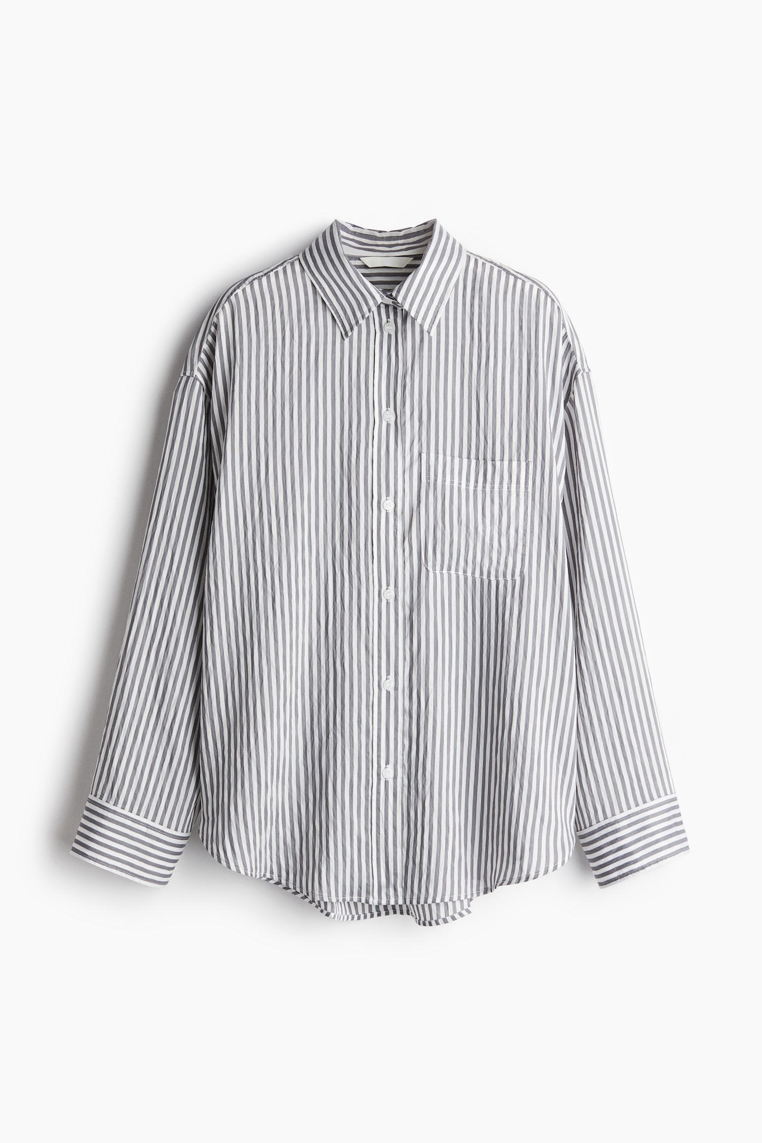 Oversized shirt - Grey/White striped/White - 2