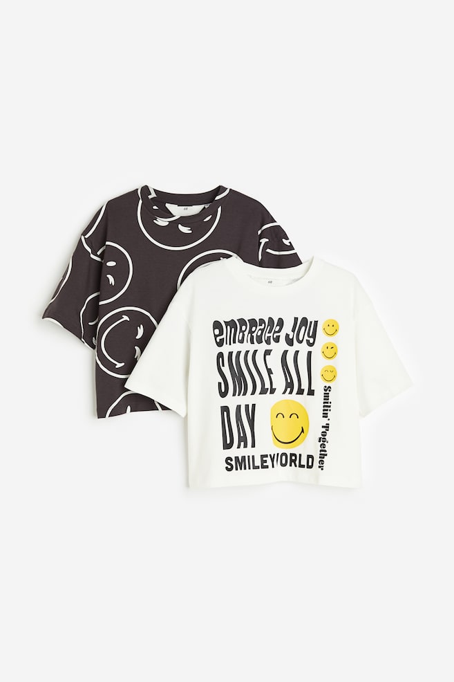 2-pack printed T-shirts - Black/SmileyWorld®/Light grey marl/Harry Potter - 1