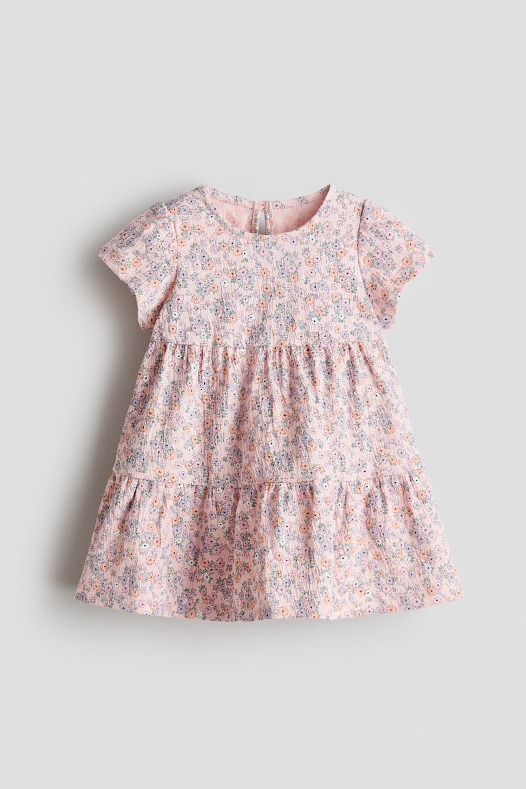 Printed Jersey Dress - Light pink/floral