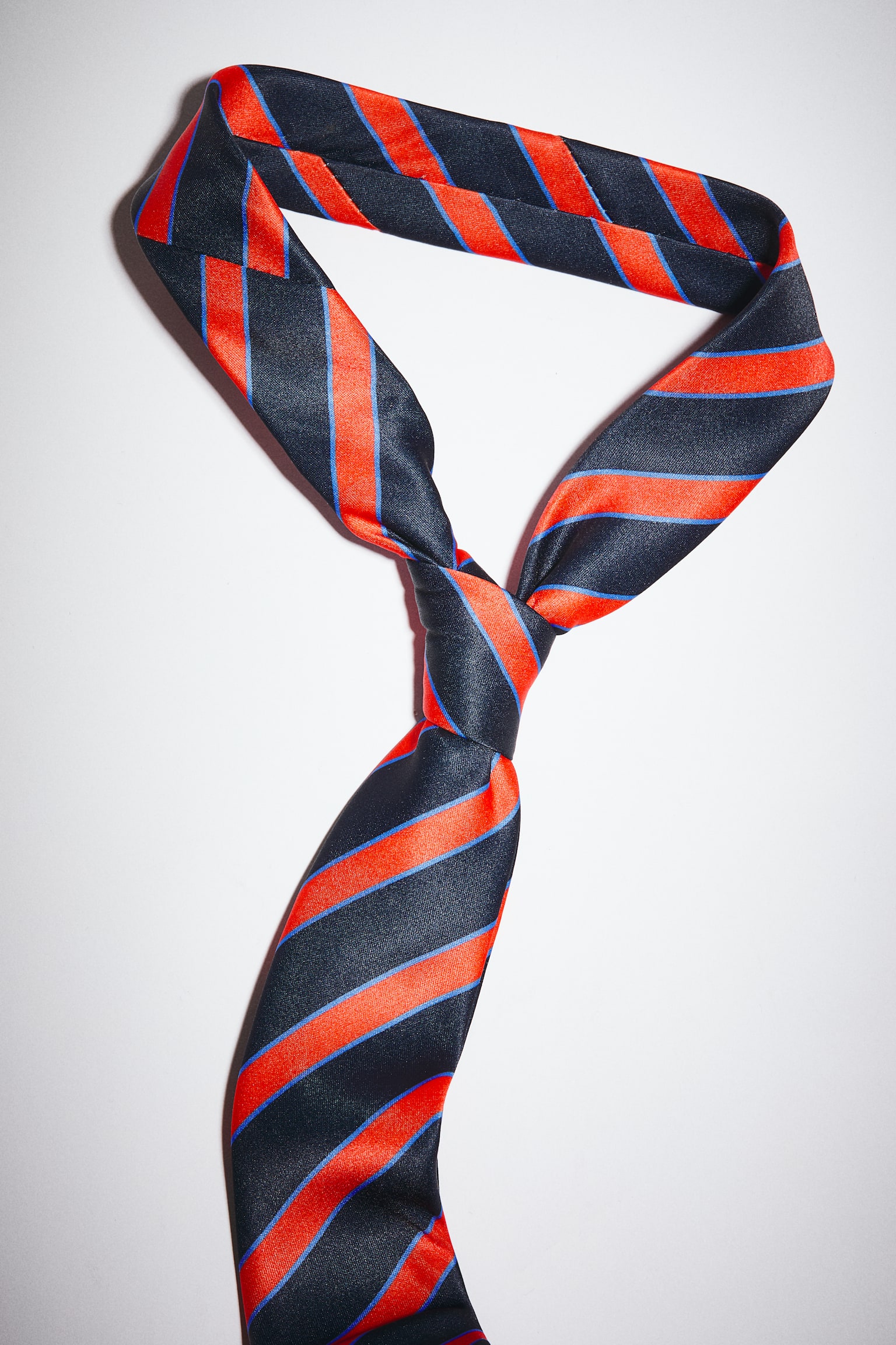 Szaténnyakkendő - Tengerészkék/piros/Sötétkék/csíkos - 2