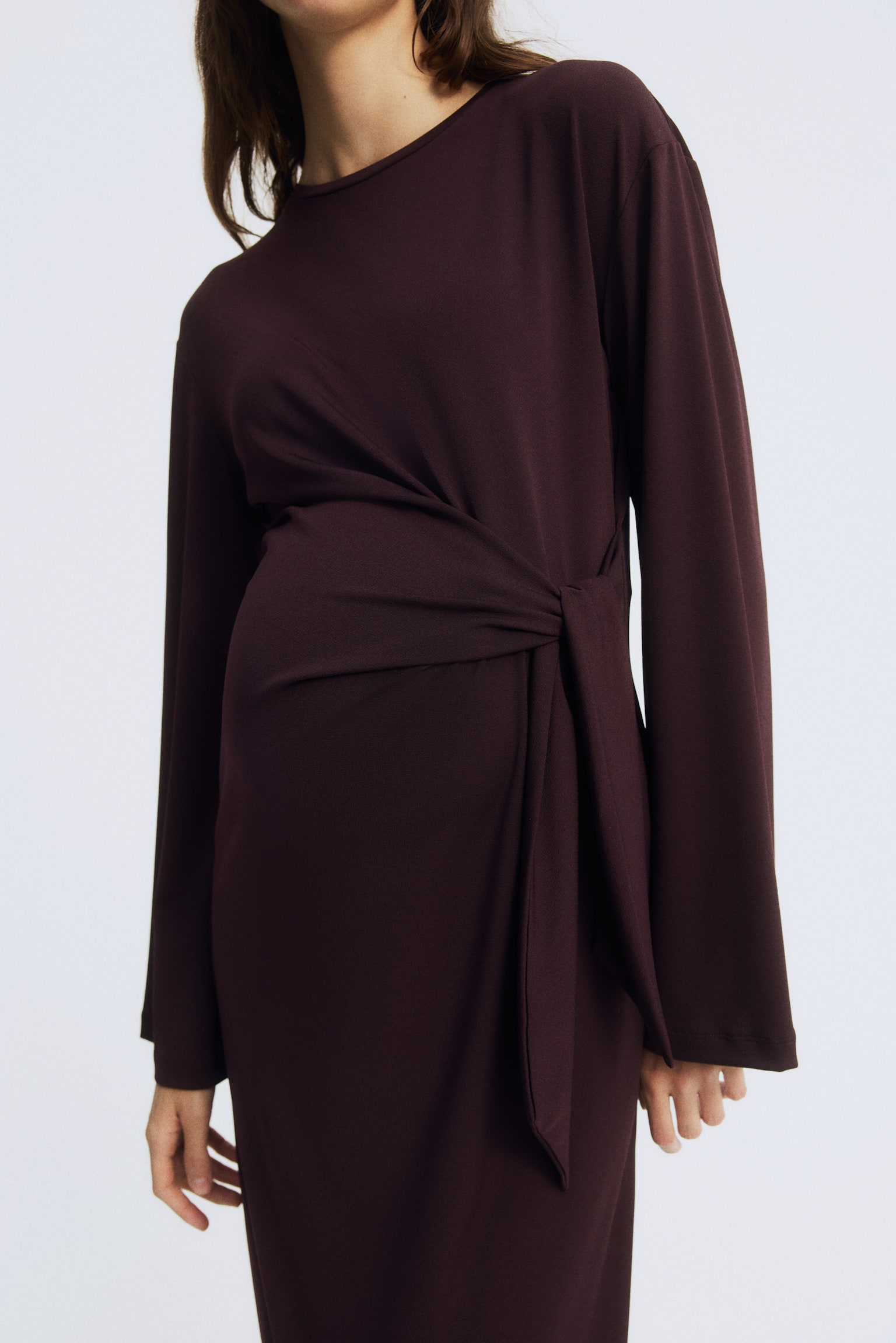 MAMA שמלה עם קשירה - סגול שזיף - 3