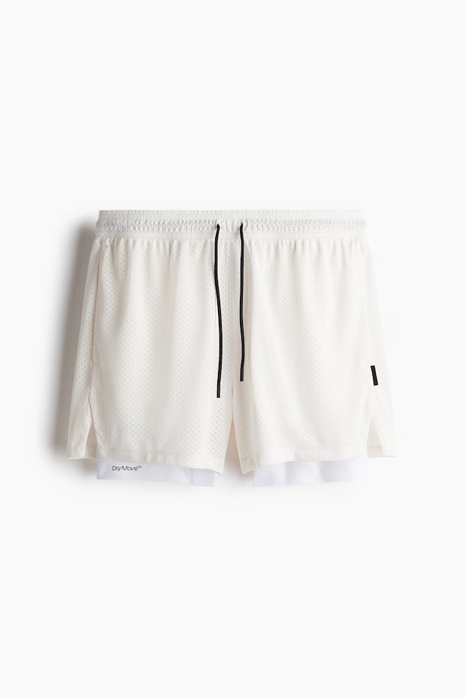 Calções de desporto médios 2 em 1 com DryMove™ - Creme - 1