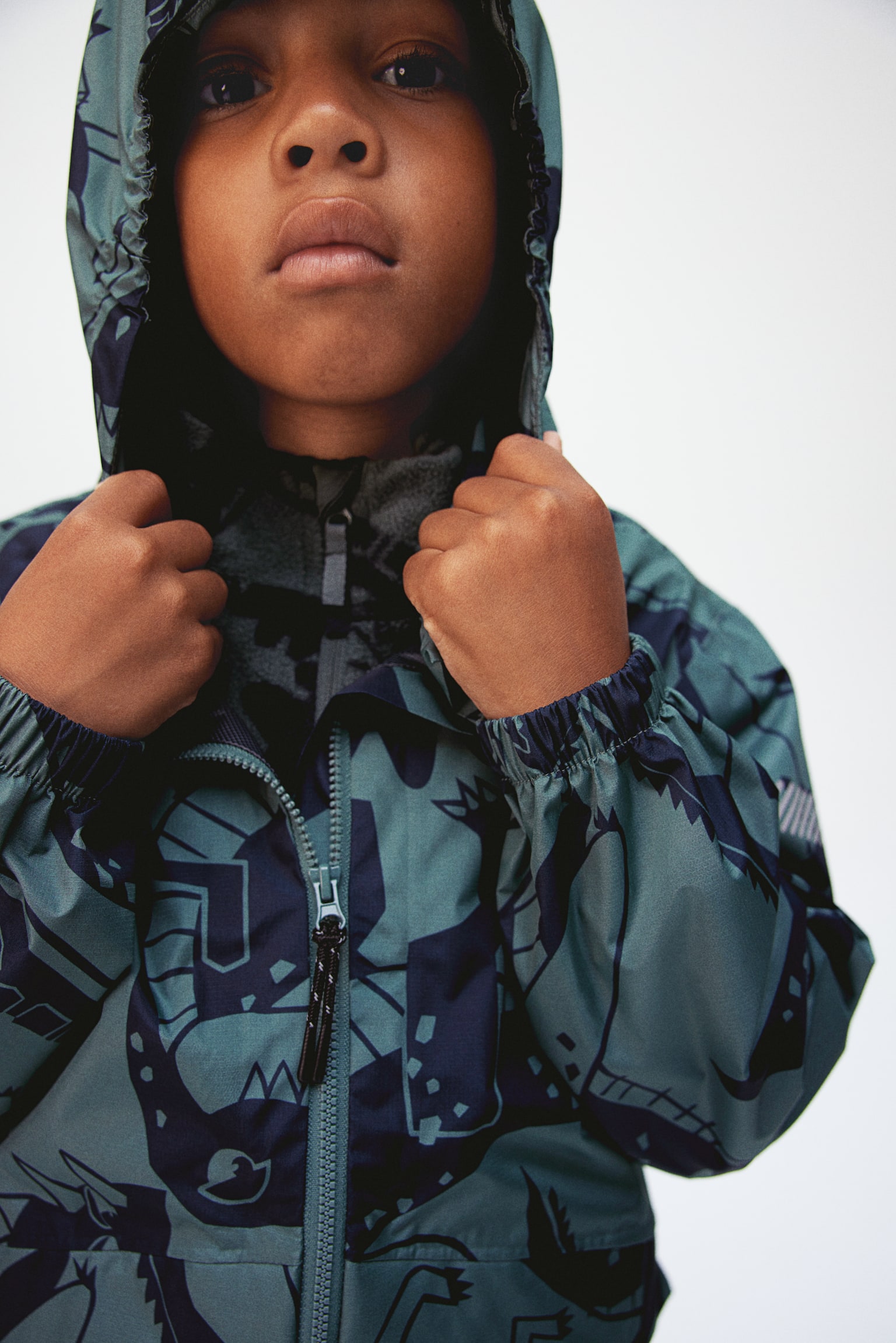 Rain jacket - Dark turquoise/Dinosaurs - 2