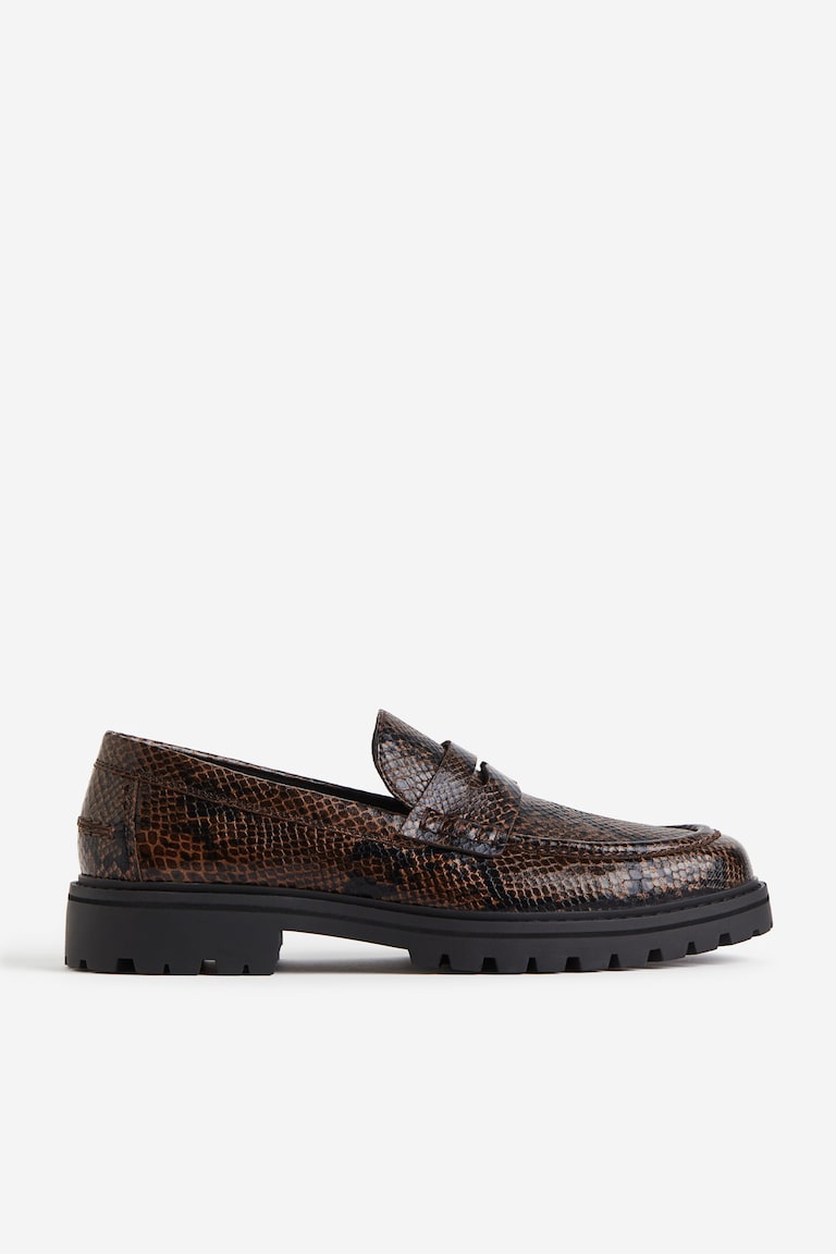 Chunky loafers Brown/Snakeskin-patterned Men H&M GB