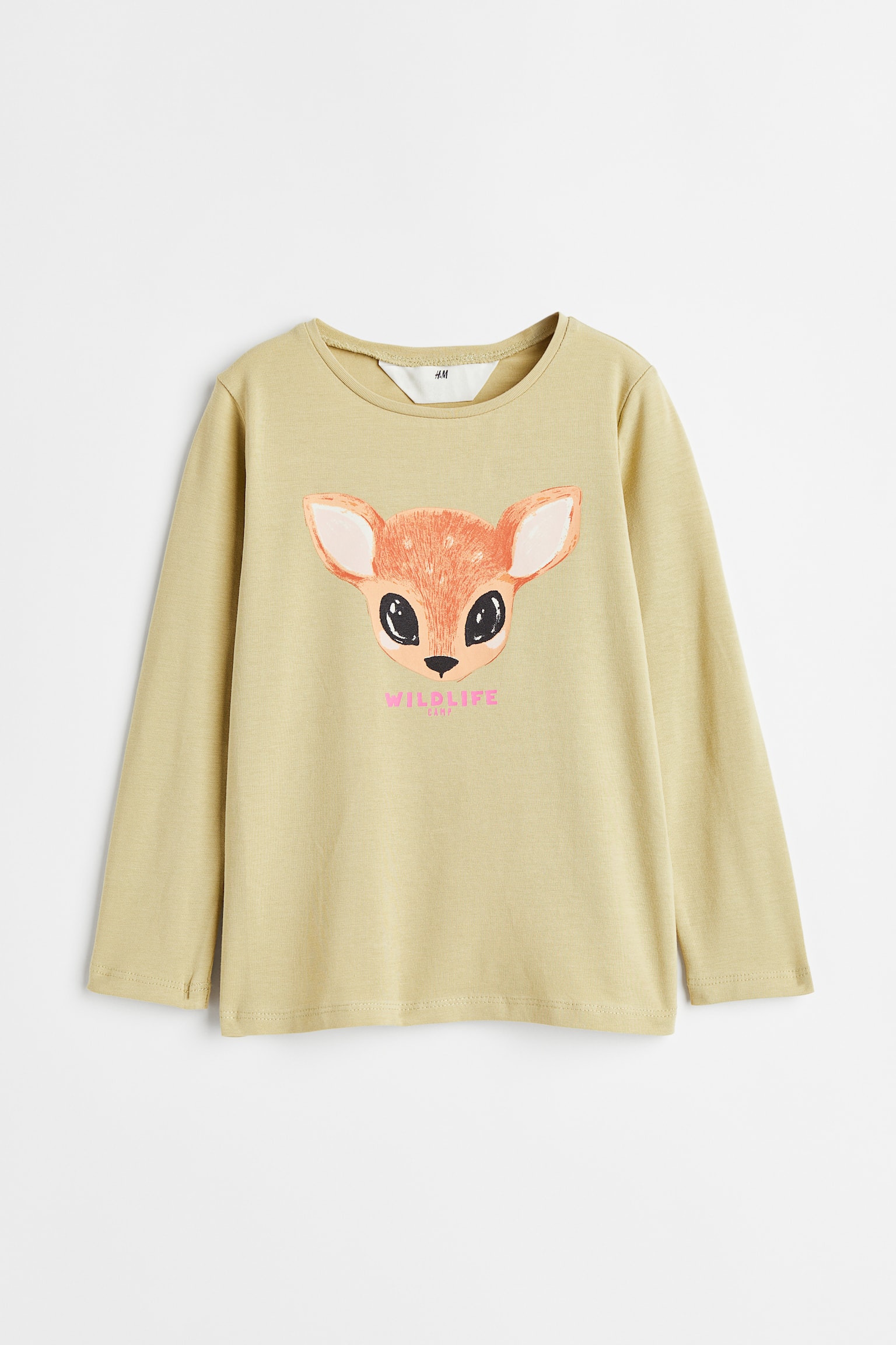 Printed jersey top - Beige/Deer