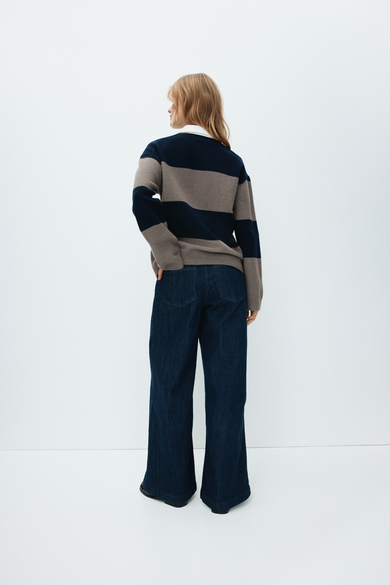 MAMA Wide High Jeans - Σκούρο μπλε denim - 4