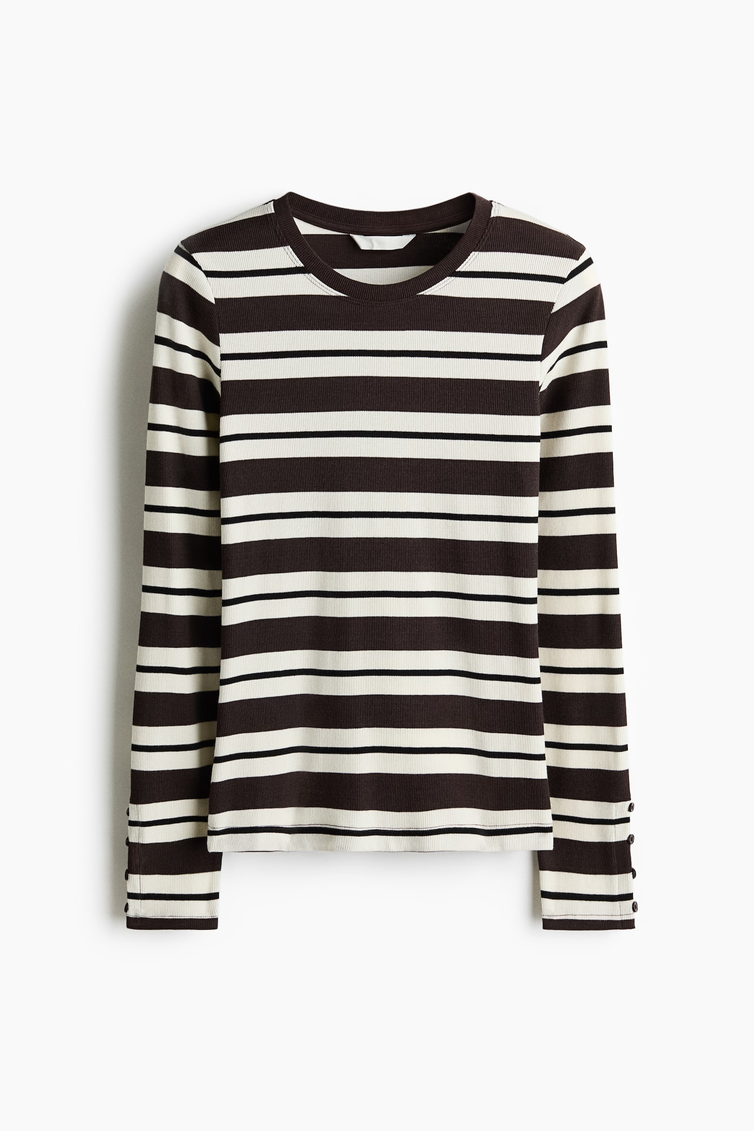 Geripptes Shirt - Weiss/Dunkelbraun gestreift/Weinrot/Gestreift/Rosa/Gestreift