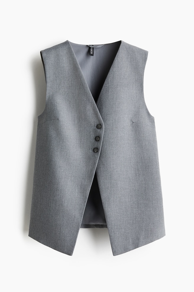 Long suit waistcoat - Grey marl/Black - 1