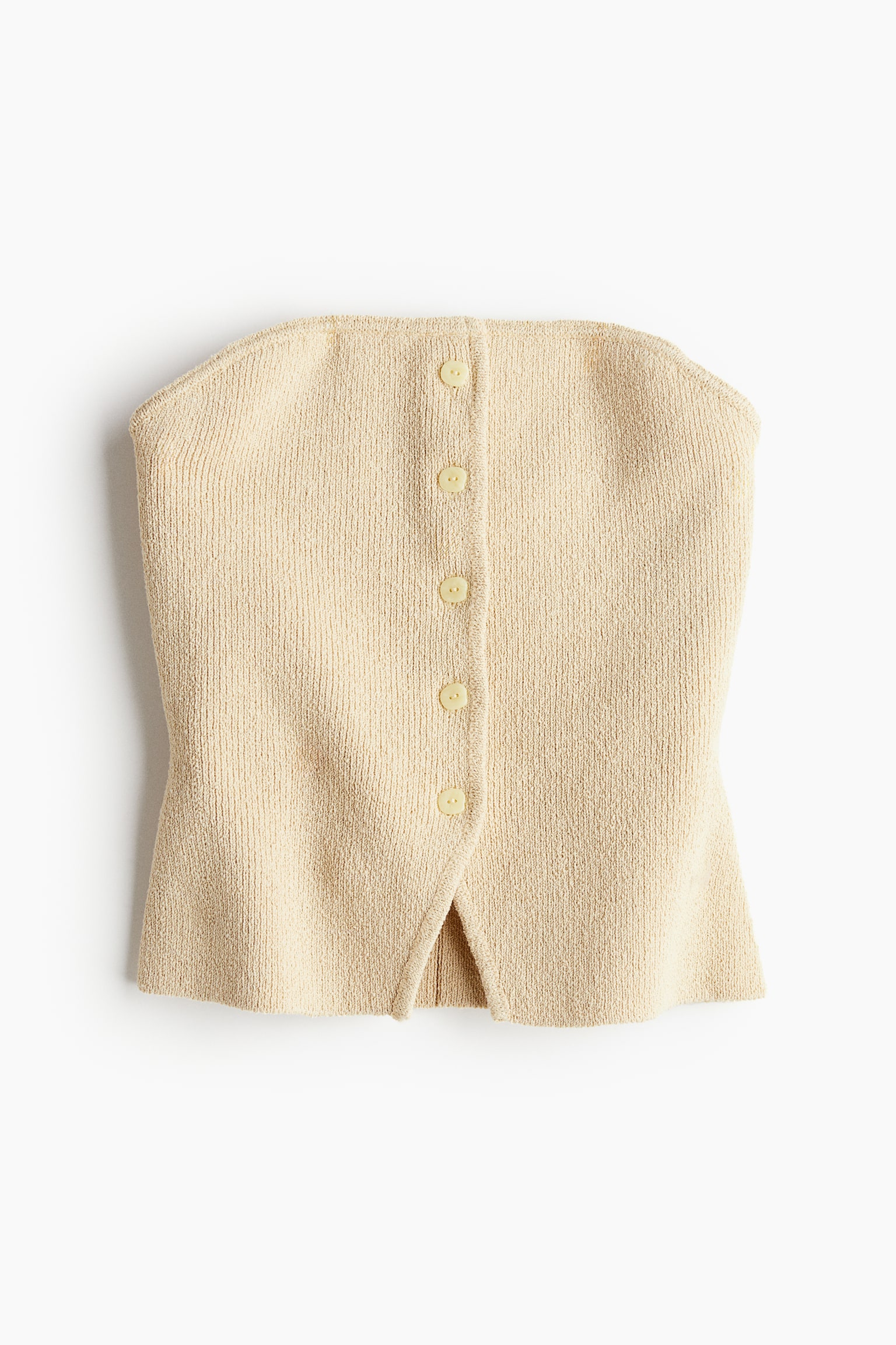 Knitted tube top - Beige/Black - 2