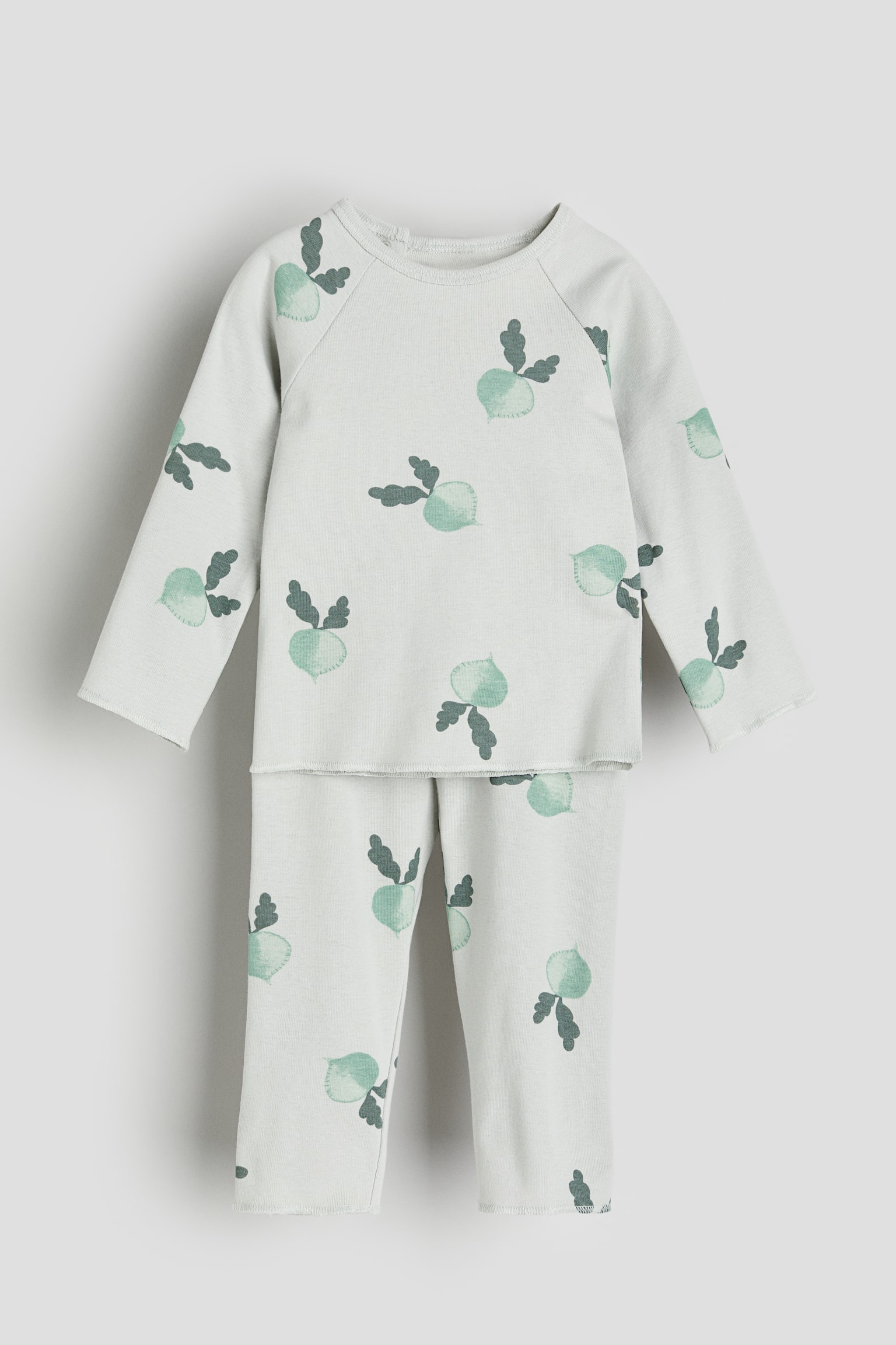 2-piece Cotton Set - Light dusty green/Beetroots - 1