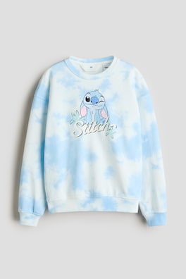 Sweatshirt med borstad insida och tryck