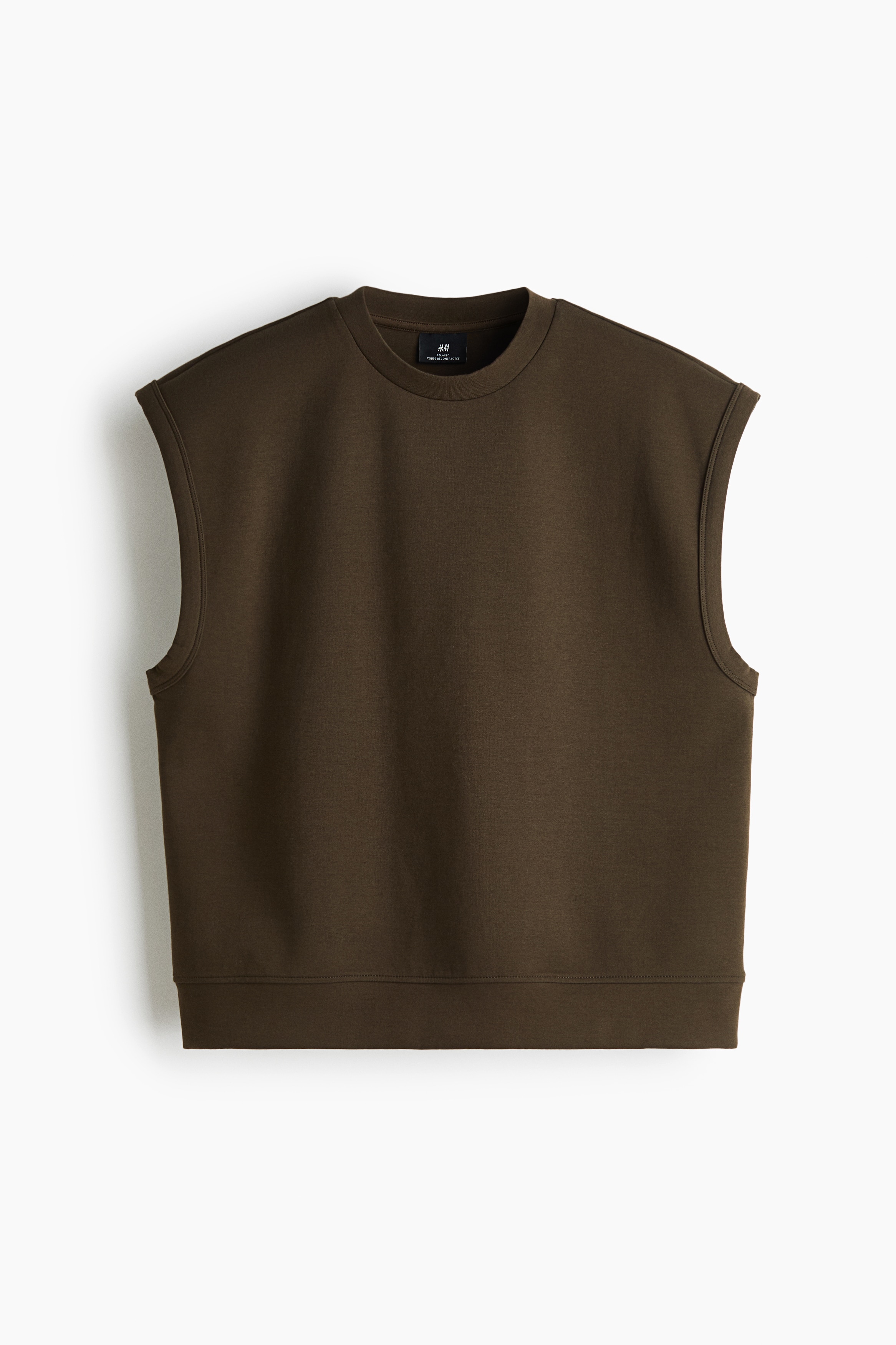 Relaxed Fit Scuba vest top - Dark khaki green/Dark grey marl
