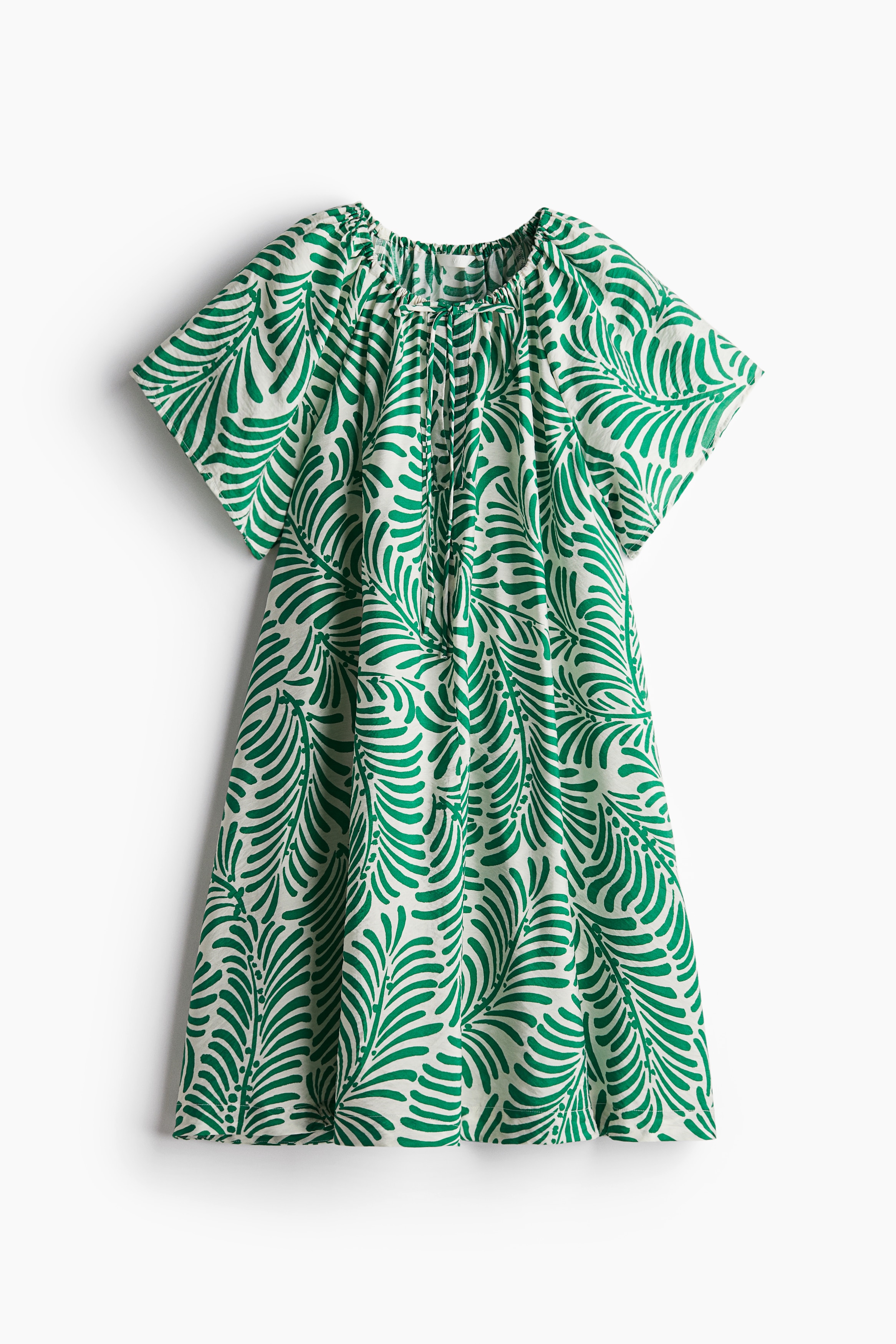 Women's White/blue patterned A-Line Dress | H&M US Women's White/blue patterned A-Line Dress | H&M US