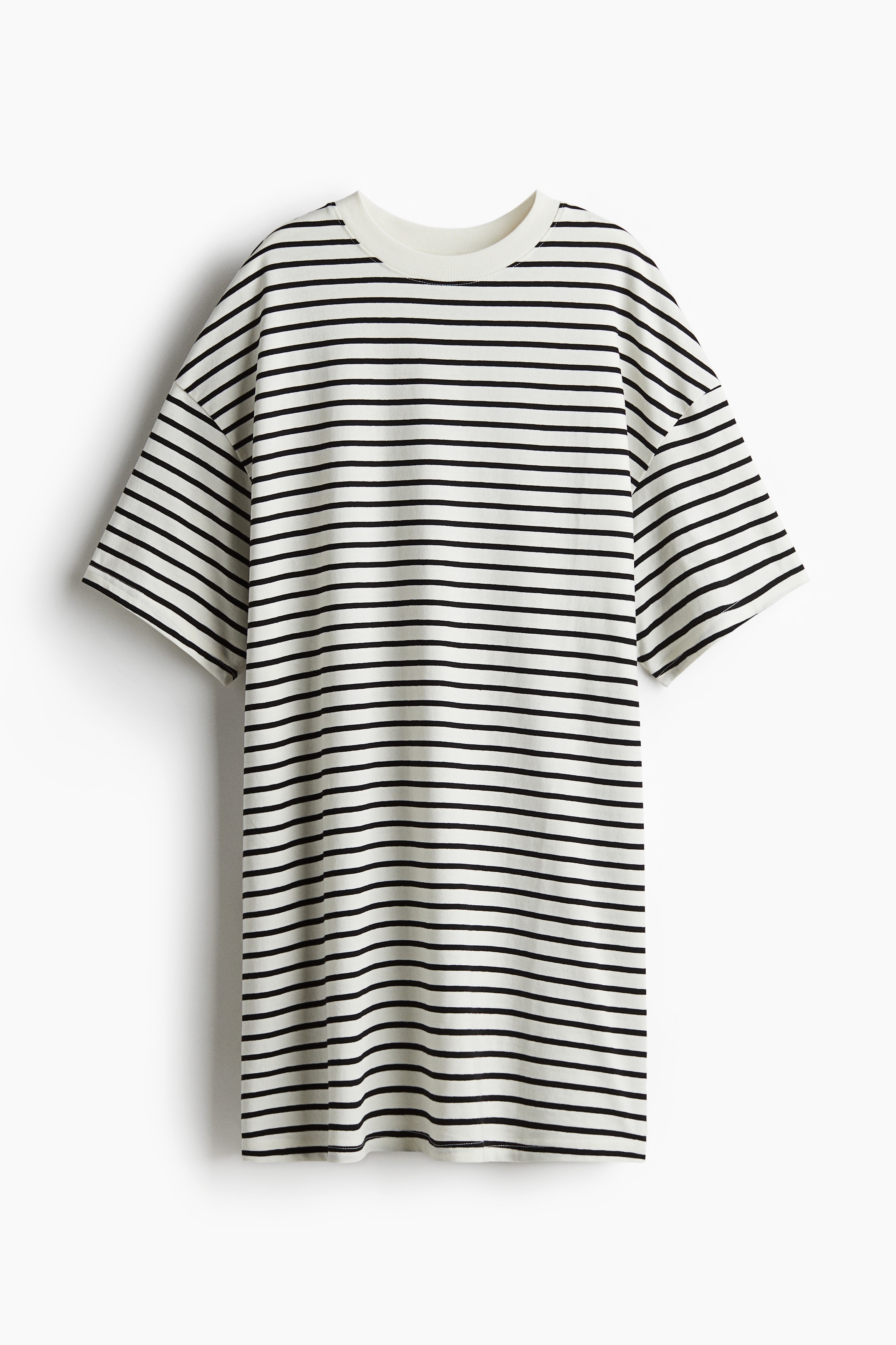 Ladies - Dark Red/Striped Oversized T-shirt Dress - Size: XL - H&M