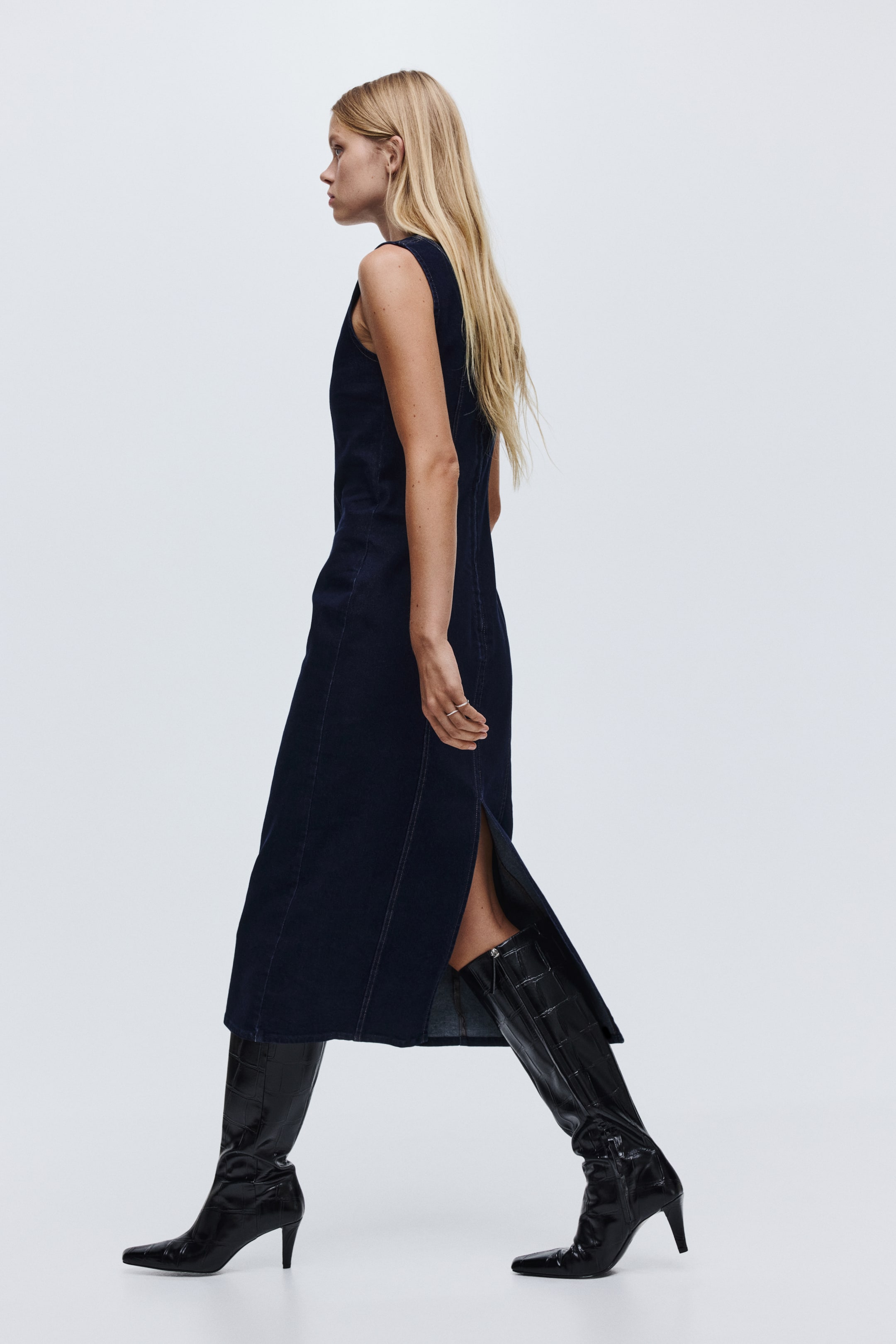 Ver imagen más grande: Sleeveless denim dress - Azul denim oscuro | H&M ES 1