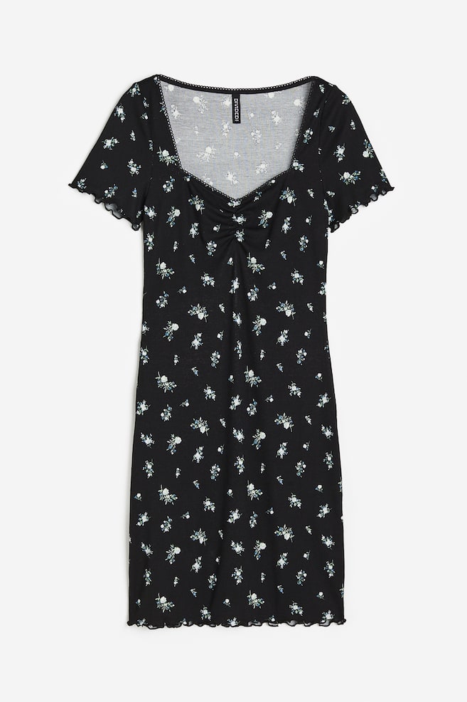 Vestido bodycon - Negro/Floreado - 1