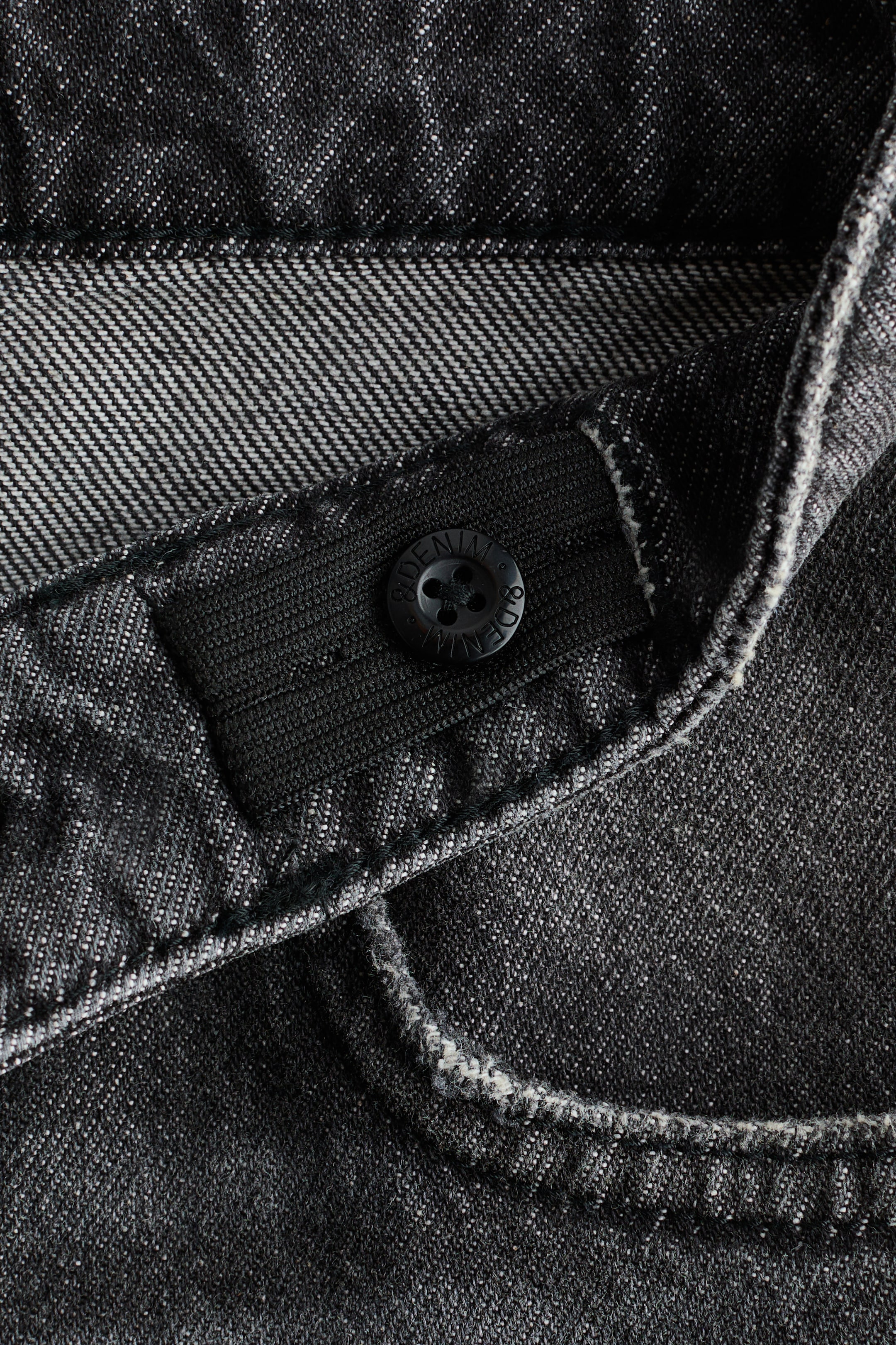 Cargo noir en denim effet délavé main image 1
