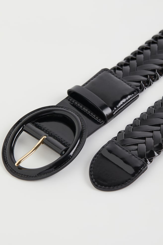 Braided waist belt - Black - 2