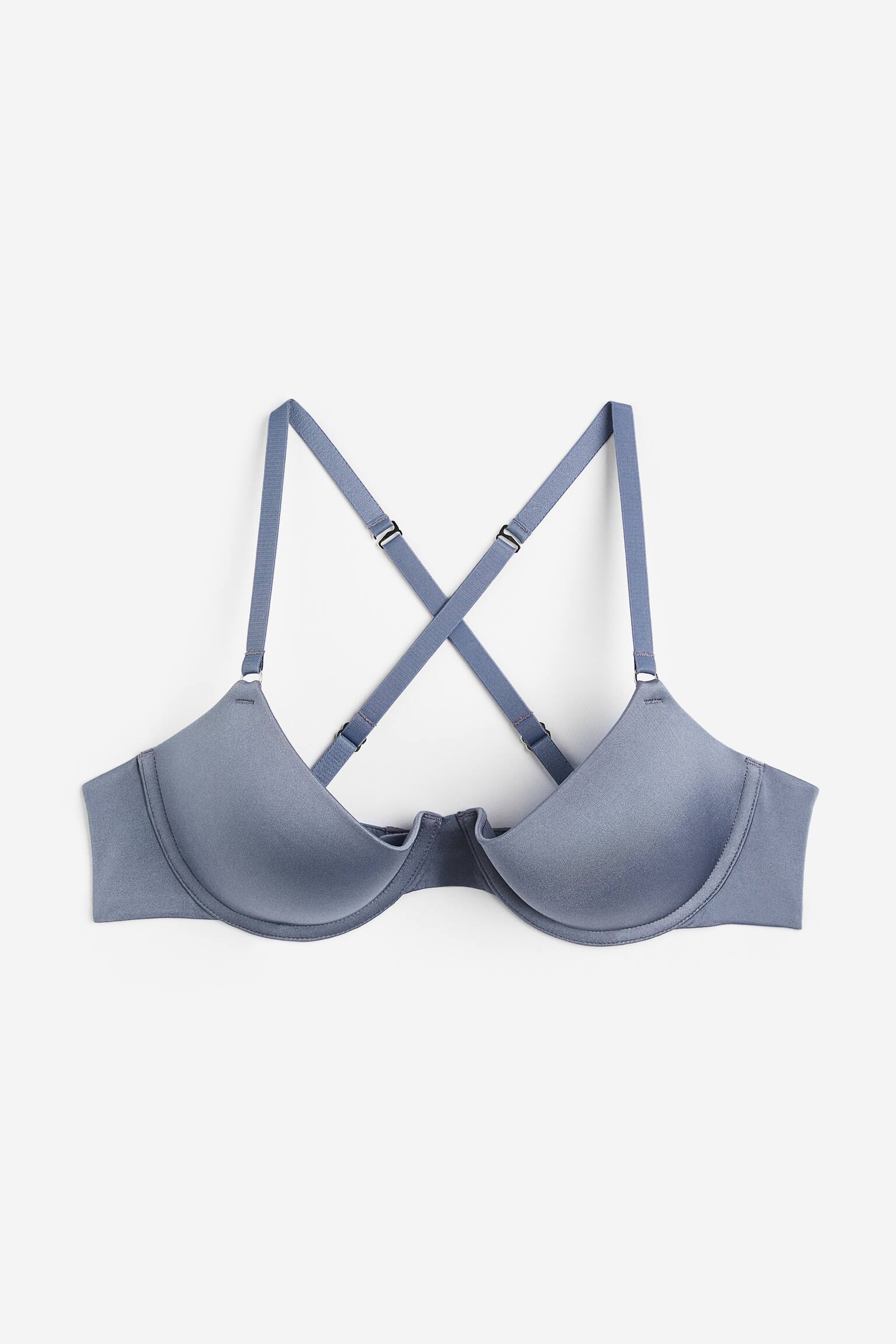 Jersey Push Up Bra - Blue - 1