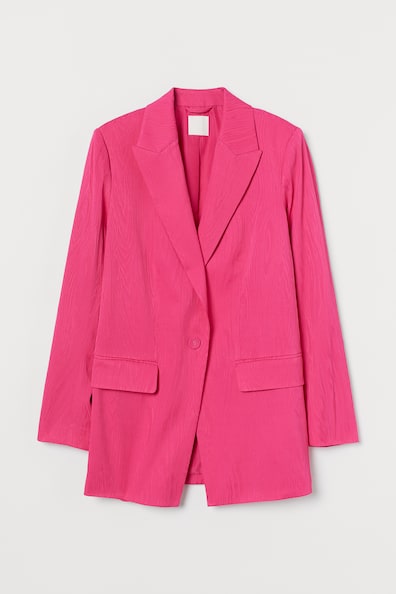 Jacquard-weave jacket - Long sleeve - Cerise - Ladies | H&M GB