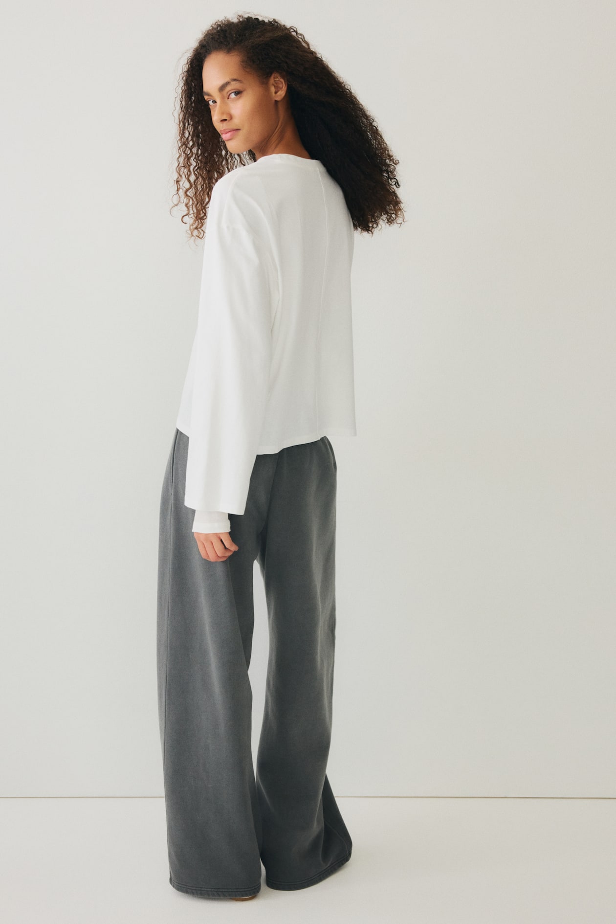 Wide-Leg Crease-Front Sweatpants - image 2