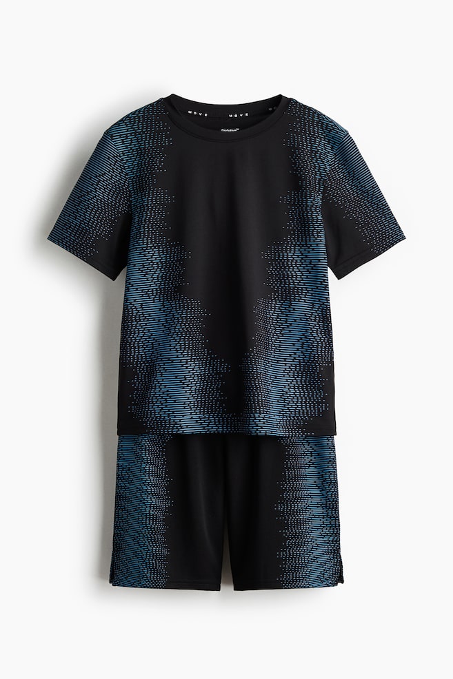 2-Piece Sports Set with DryMove™ - Black/patterned/Green/patterned/Bright blue/Black/gray - 1