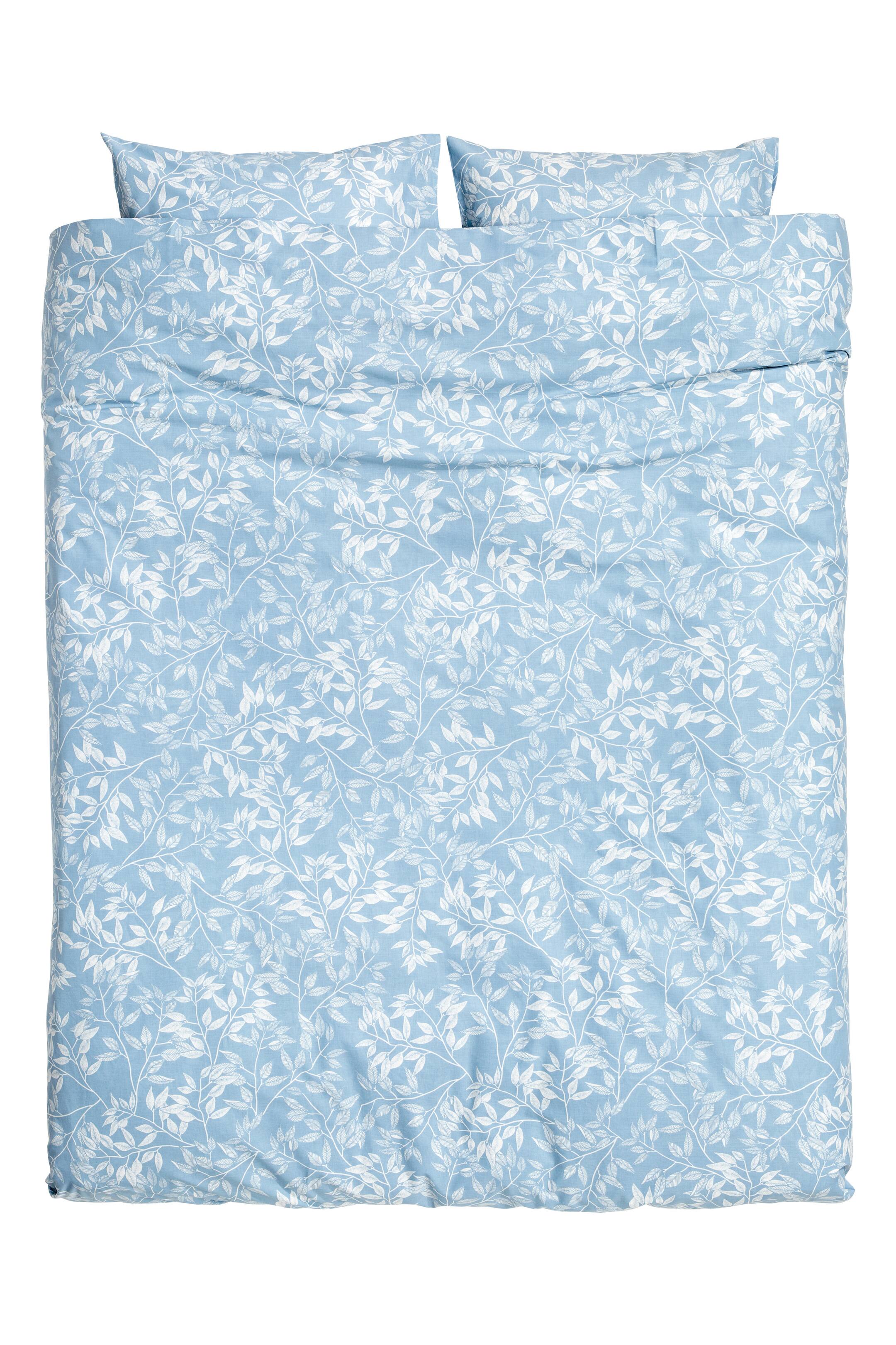 View larger image: Patterned duvet cover set - Light blue - Home All | H&M GB 1