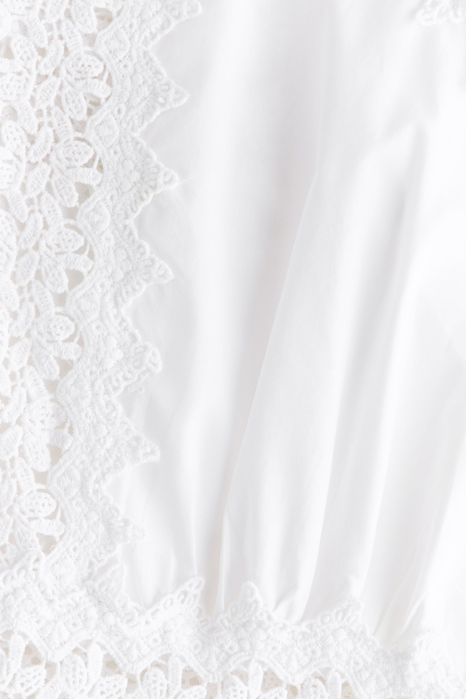 Lace-detail cotton playsuit - White - 4