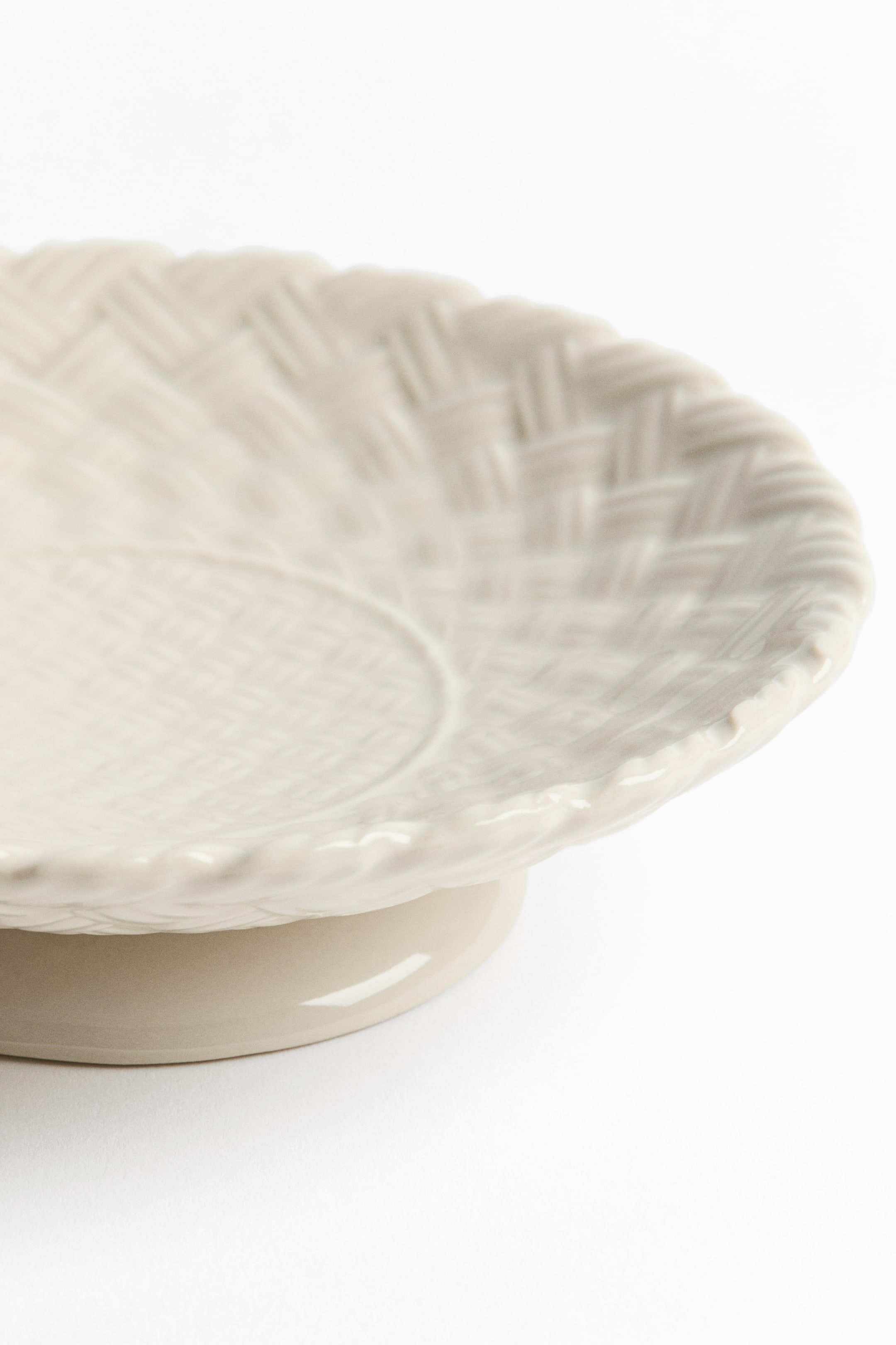 Small braided-look stoneware bowl