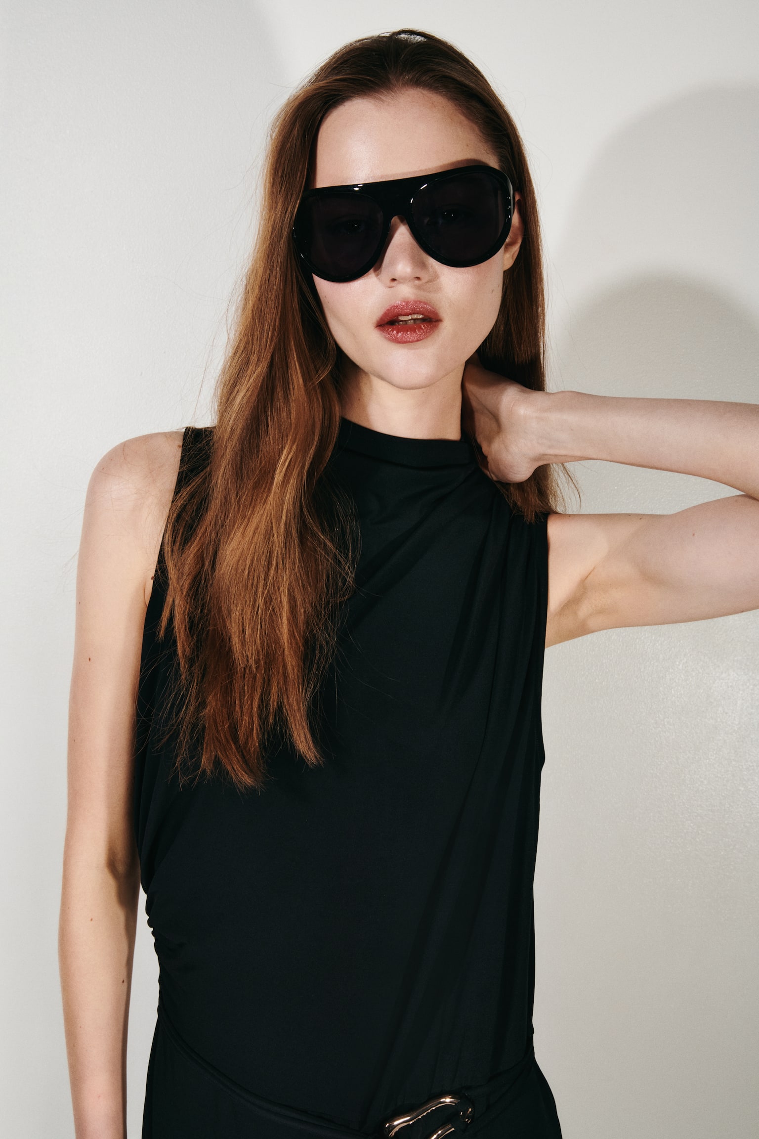 Draped jumpsuit - Black - 4