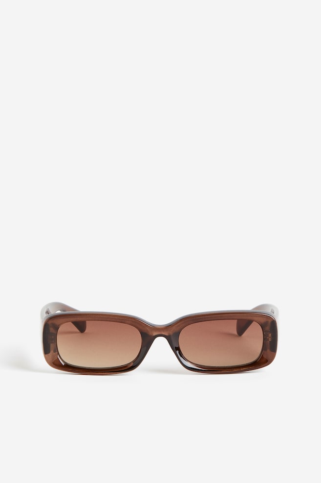 Rektangulære solbriller - Brun/Sort/Lysegul - 2
