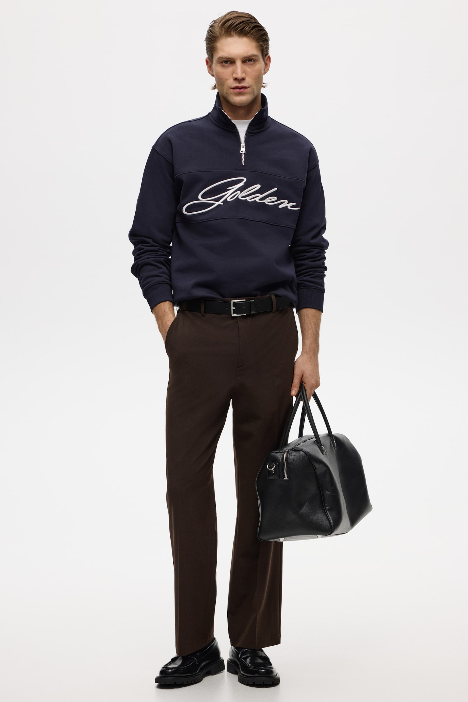 Broek - Relaxed Fit - Donkerbruin/Zwart/Donkergrijs gemêleerd - 2