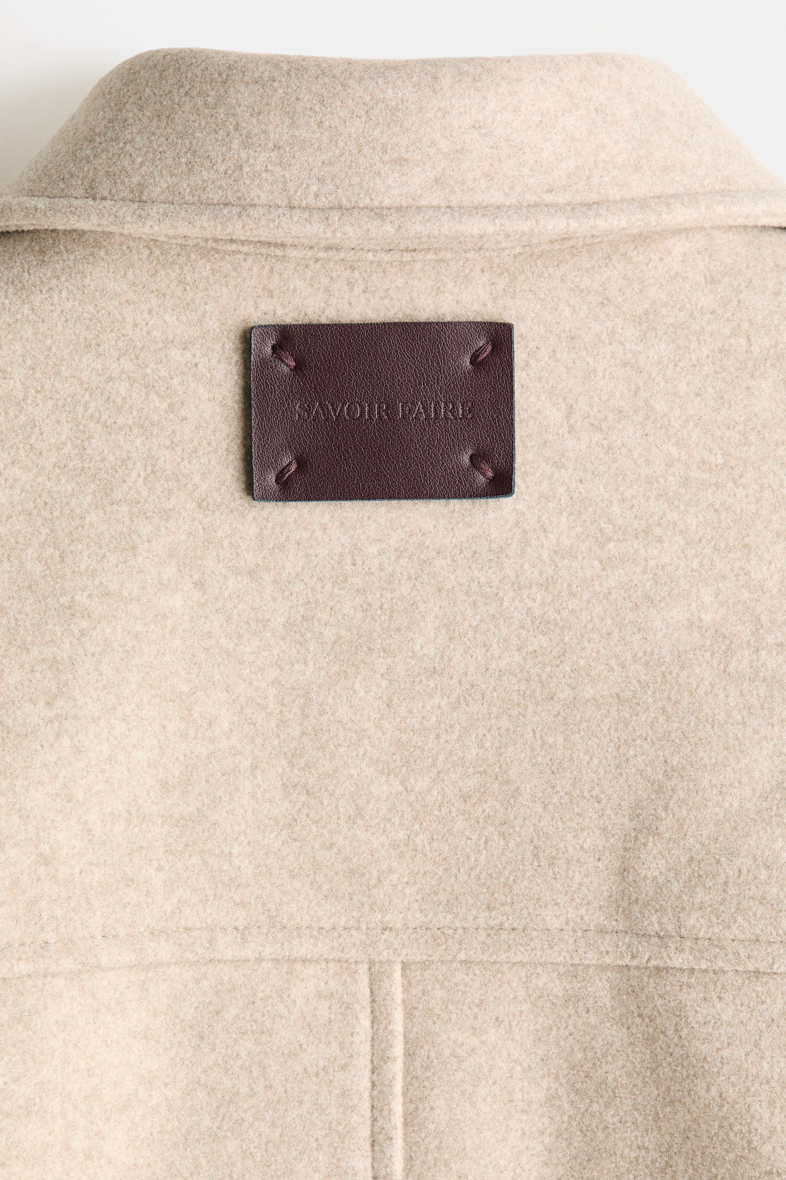 Мужская рубашка H&M Felted Overshirt, цвет: Светлый бежевый — фото 7