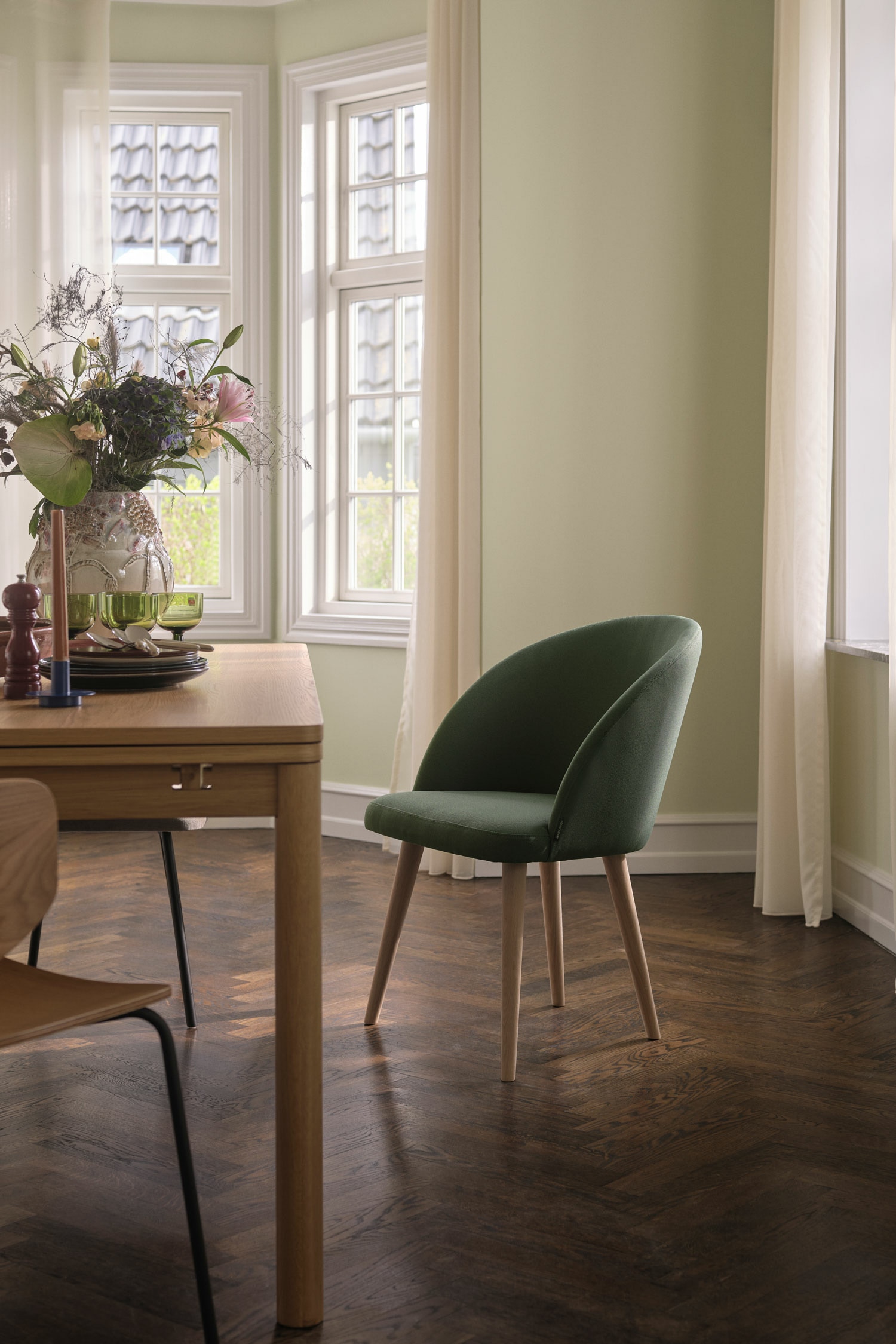 Holly Spisebordsstol - Cura Dark Green