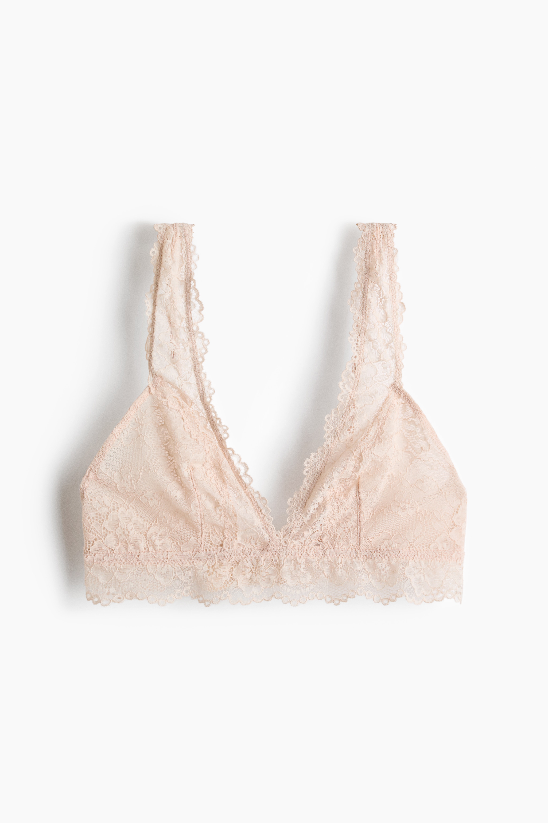 Soutien-gorge souple en dentelle - Beige clair/Noir